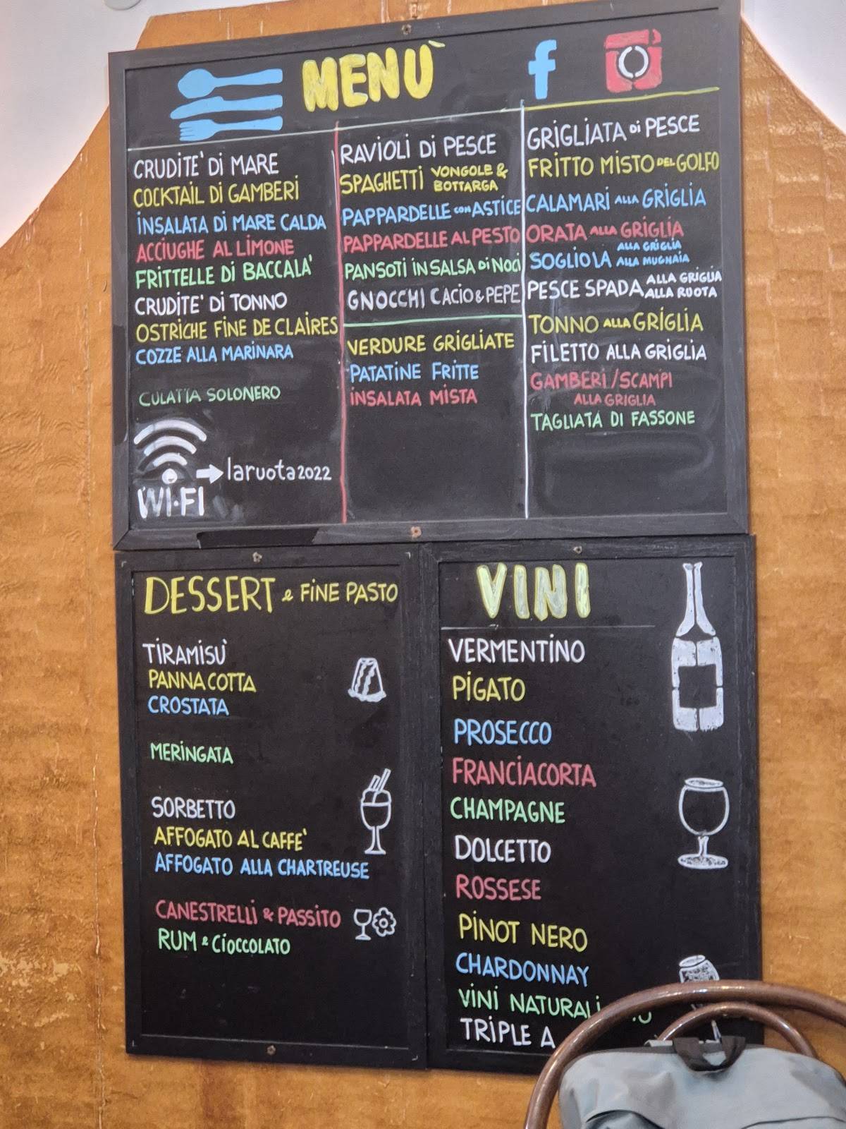 Menu di Trattoria La Ruota 