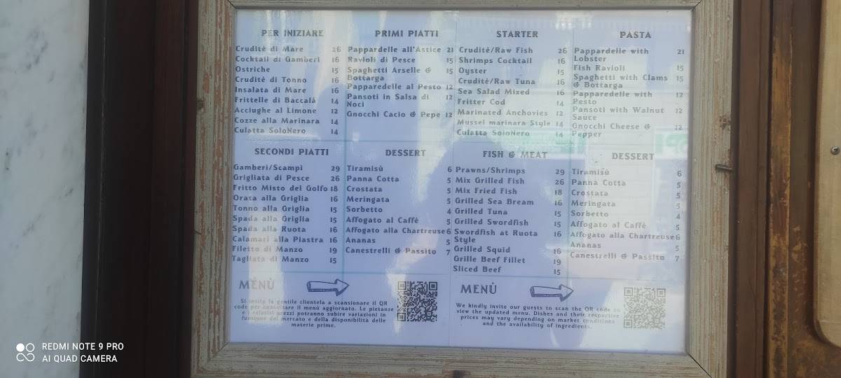 Menu di Trattoria La Ruota 