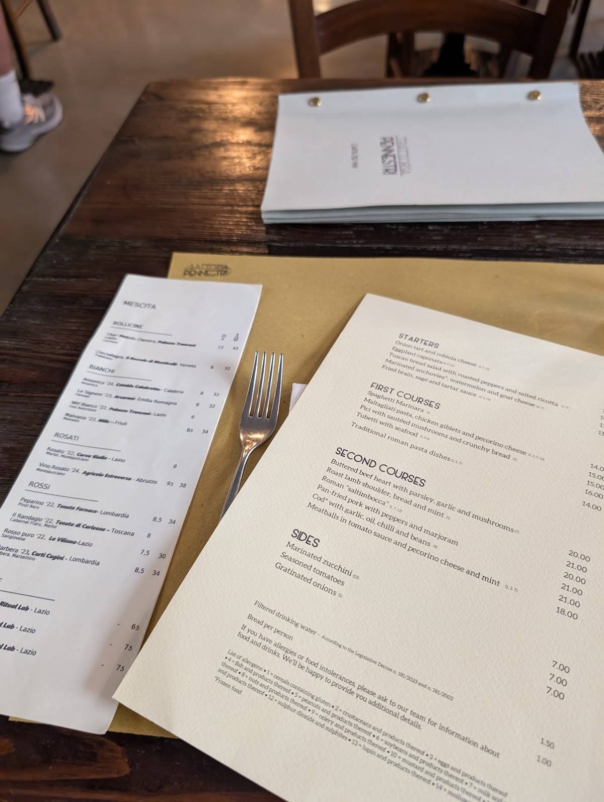Menu di Trattoria Pennestri 