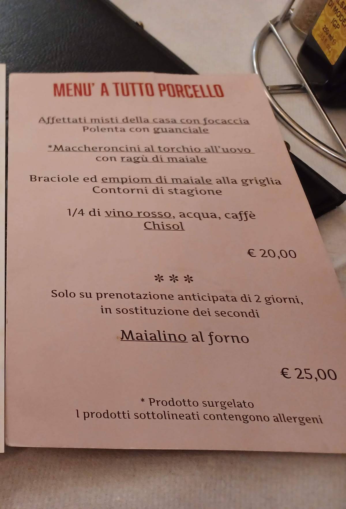 Menu di Trattoria Pizzeria Da Ezio 