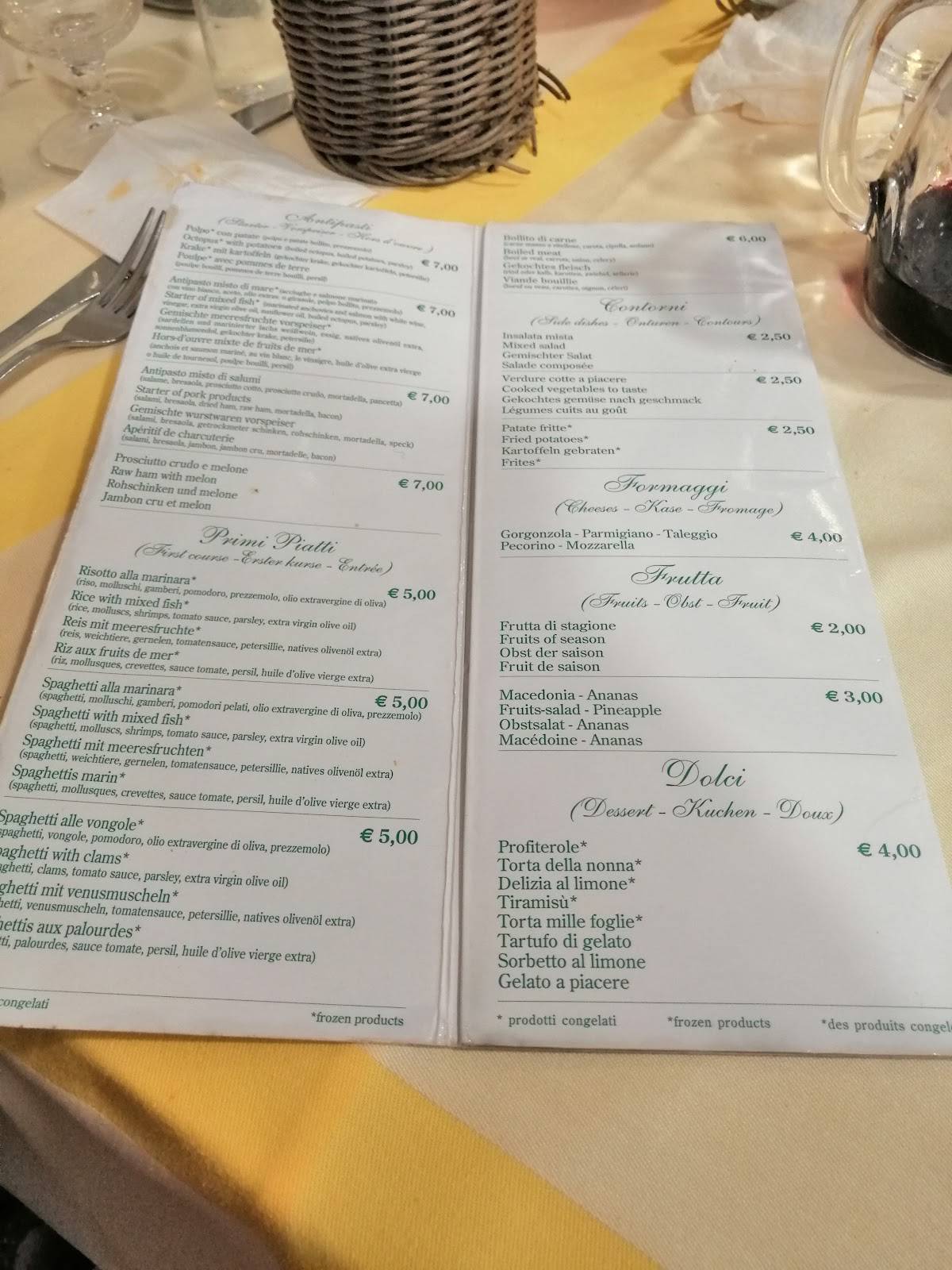 Menu di Trattoria Da Mario 
