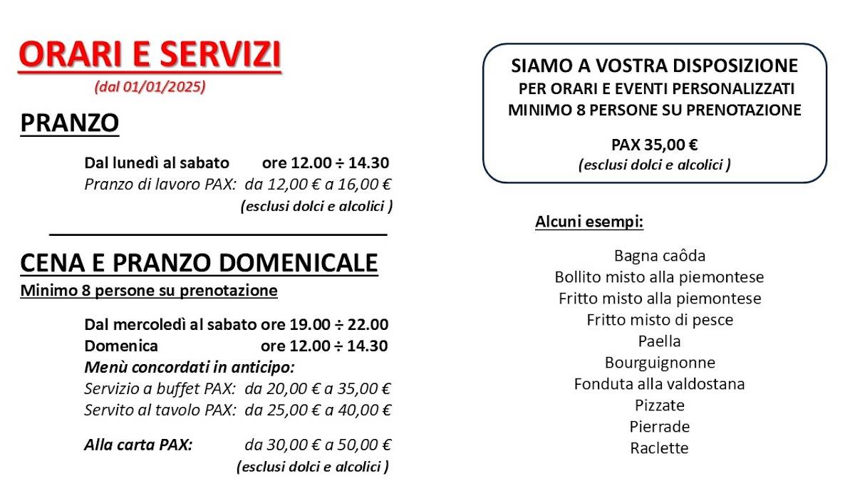 Menu di Trattoria del Pozzo 