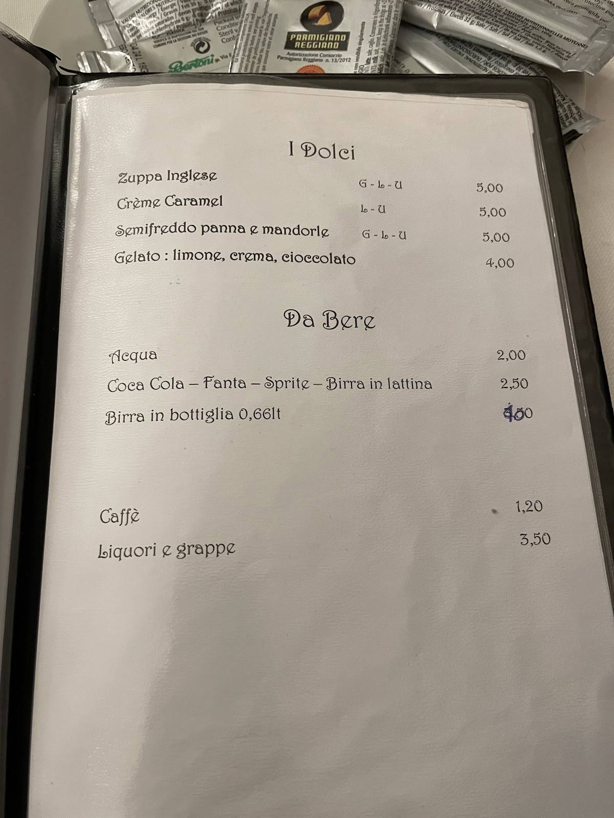Menu di Trattoria dell' Autotreno 