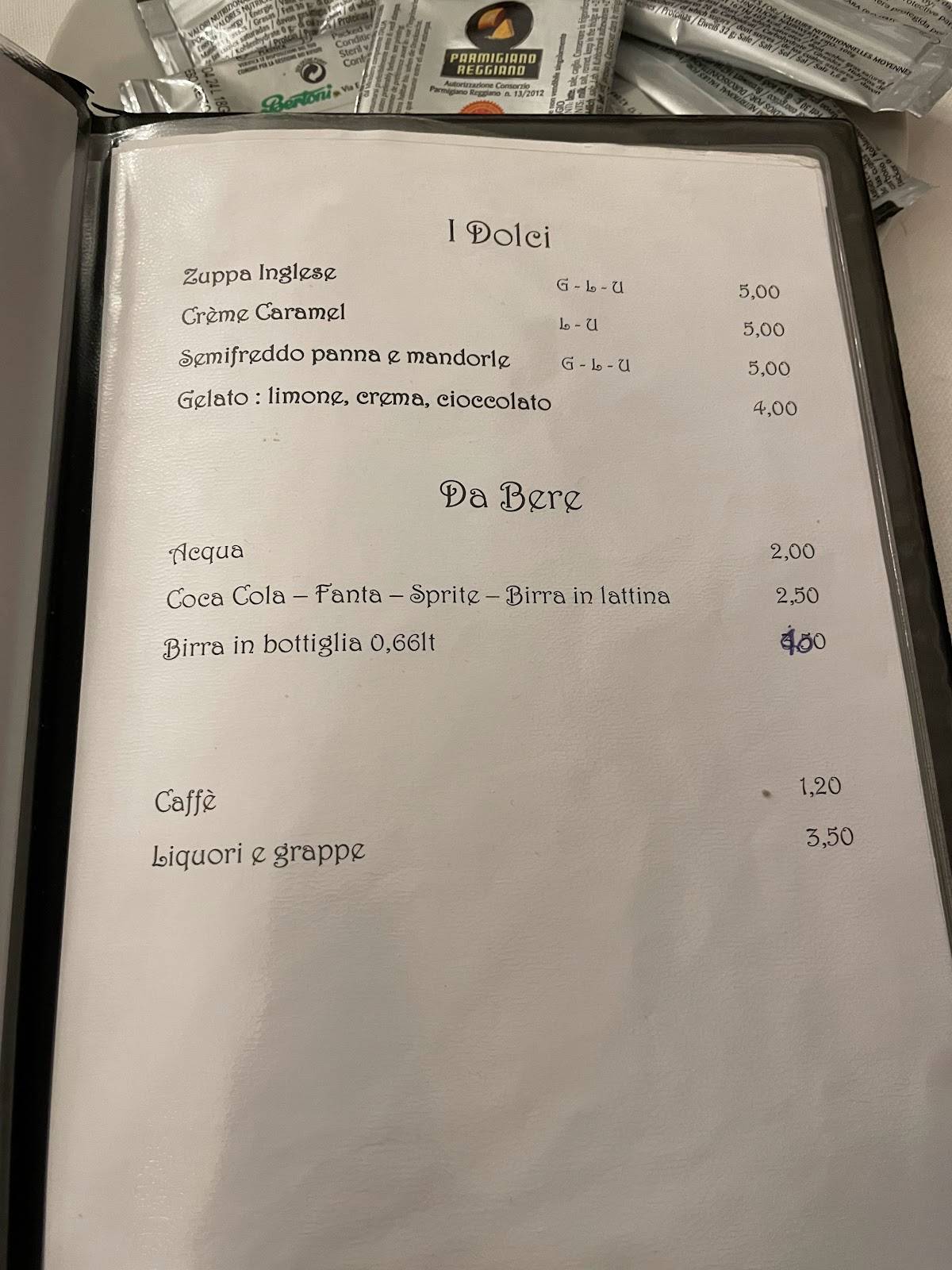 Menu di Trattoria dell' Autotreno 