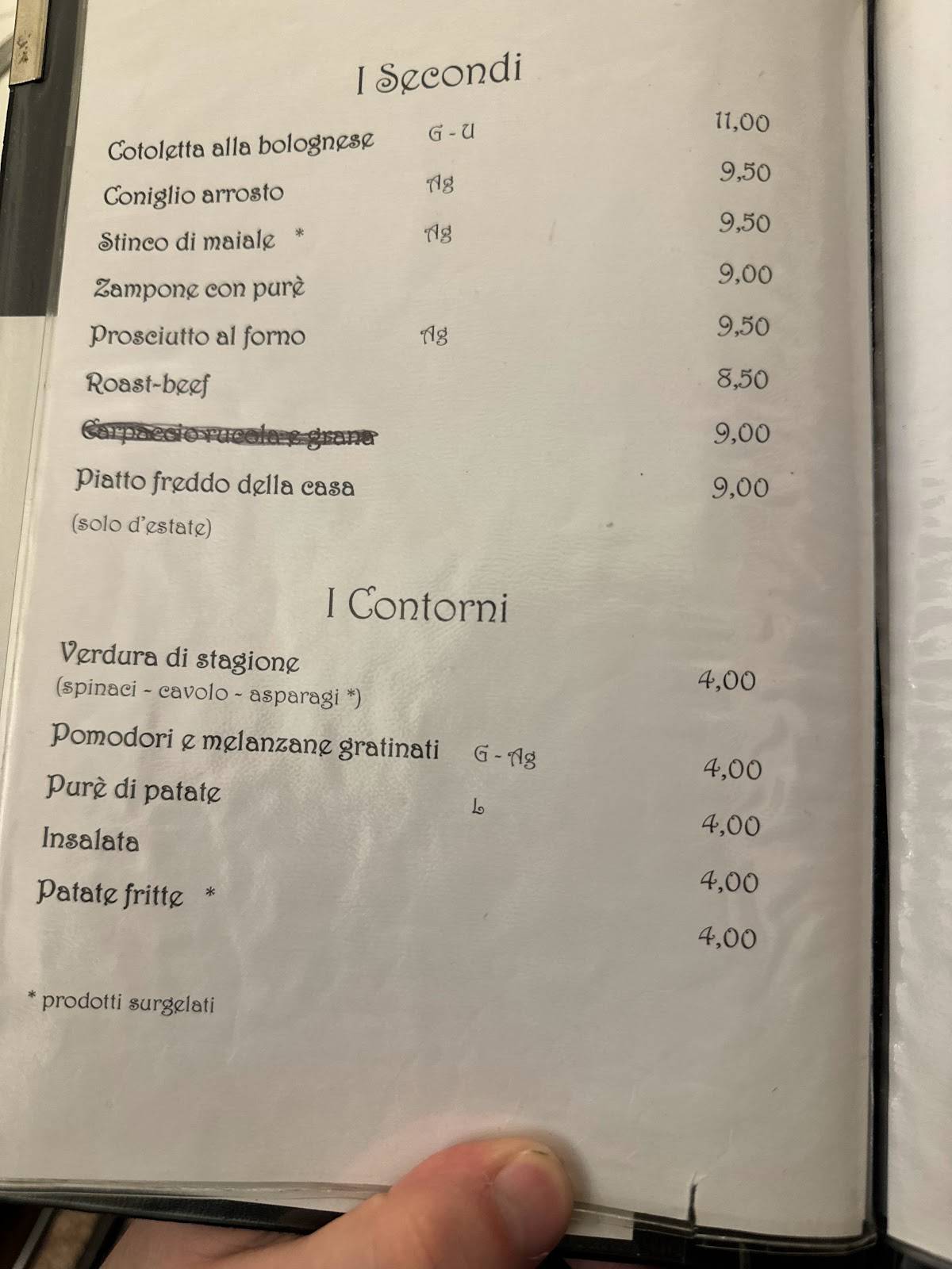 Menu di Trattoria dell' Autotreno 