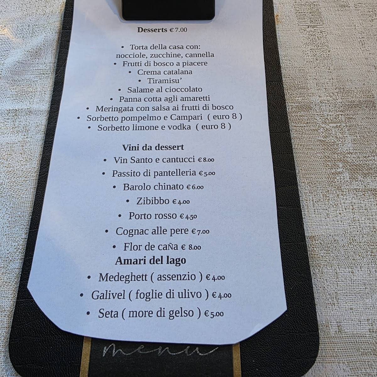Menu di Trattoria della Vigna 