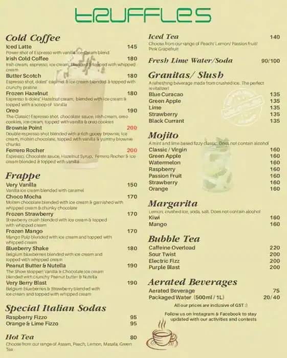 Truffles Koramangala menu
