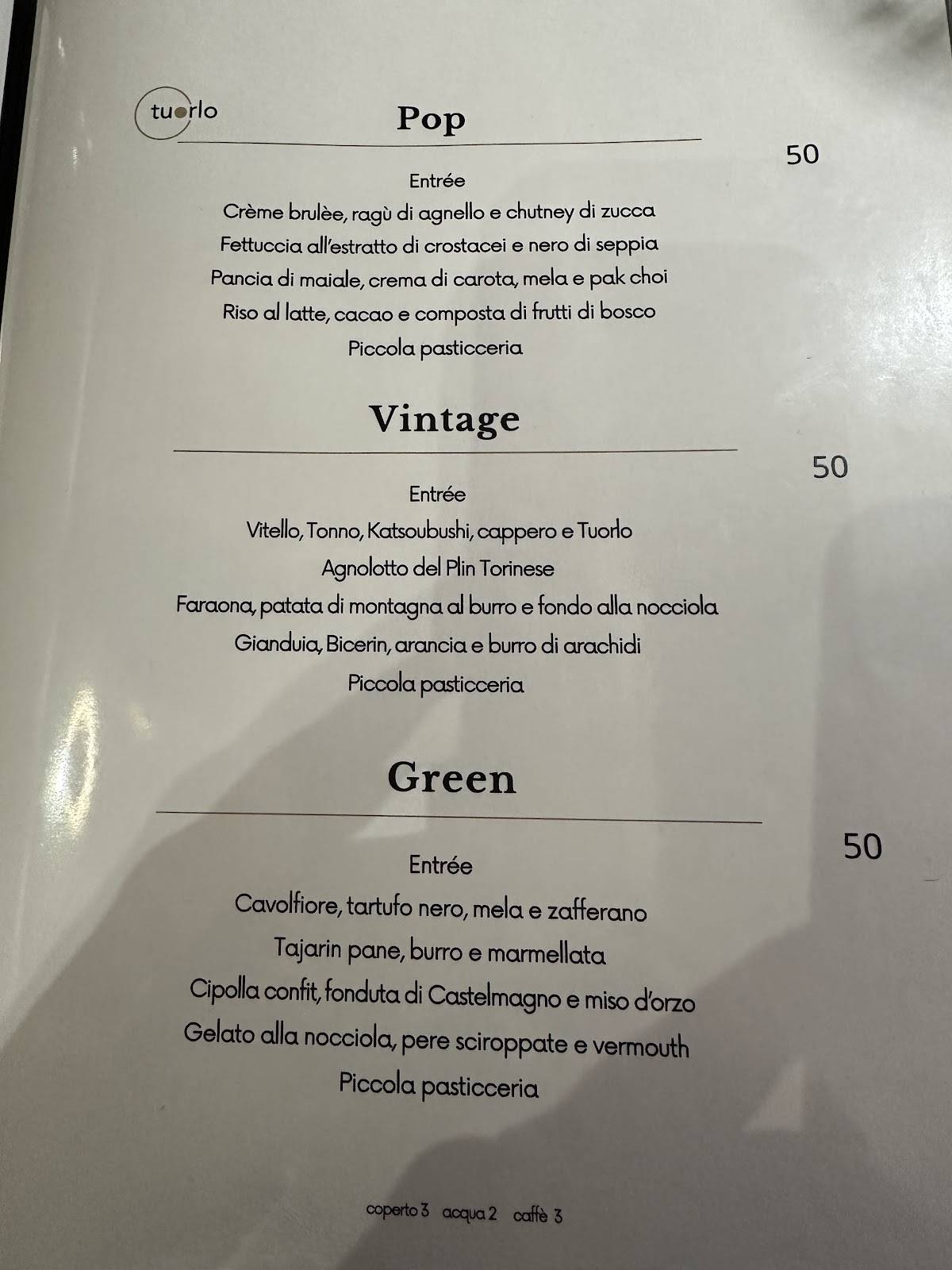 Menu de Tuorlo