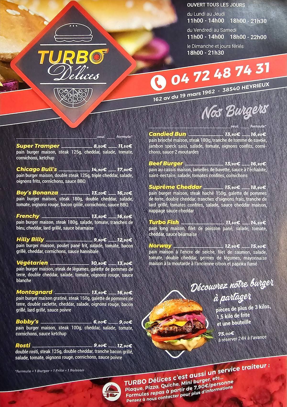 Menu de Turbo Délices