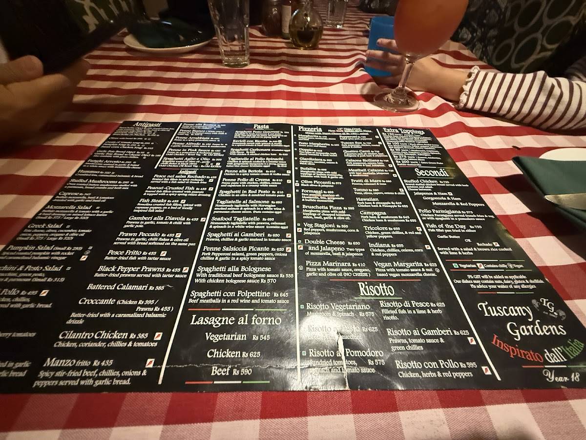 Tuscany Gardens Candolim menu
