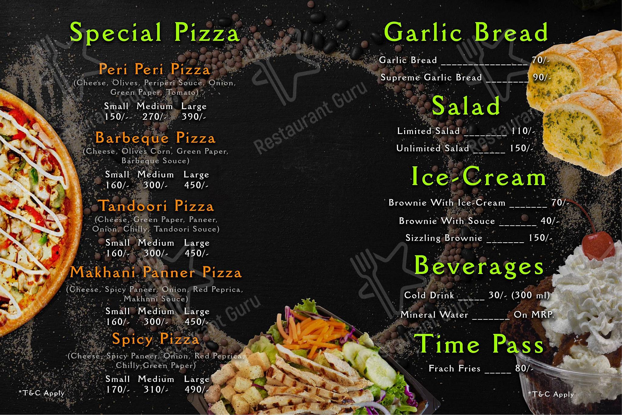 Menu at Twin Brothers Pizza and Cafe, Gandhinagar