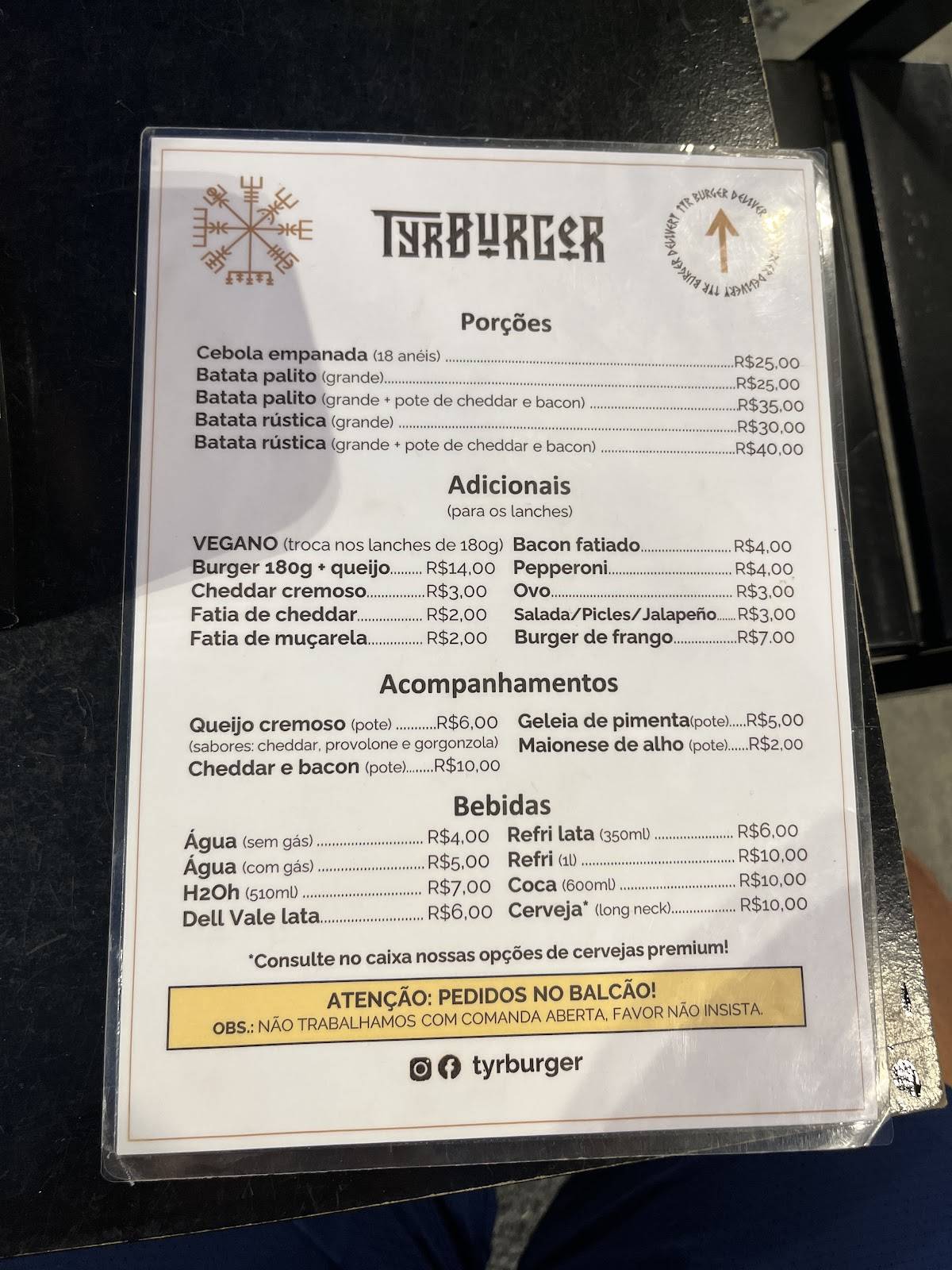 Tyr Burger - Ilha Comprida cardápio