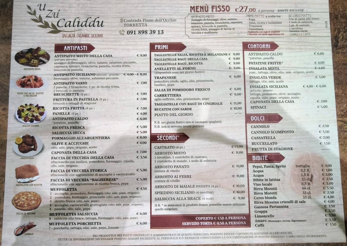 Menu di U Zú Caliddu 