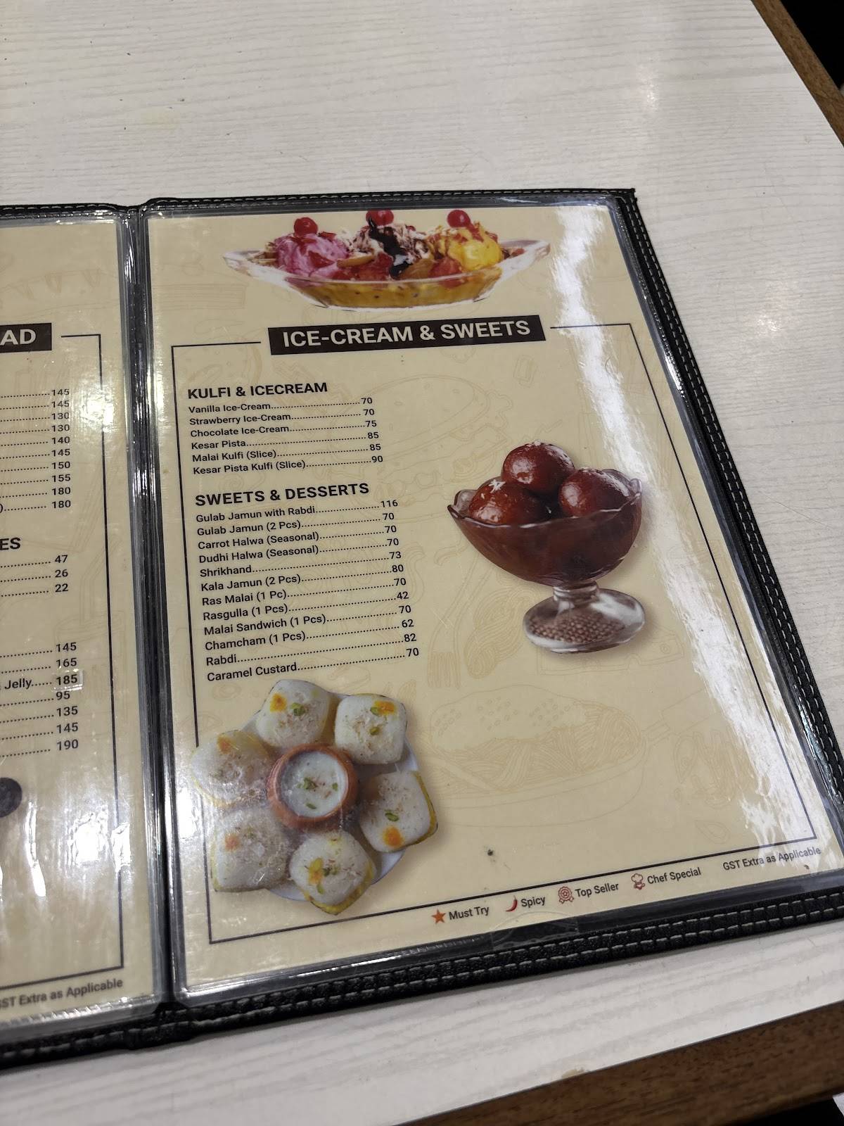 UDIPI REFRESHMENT menu