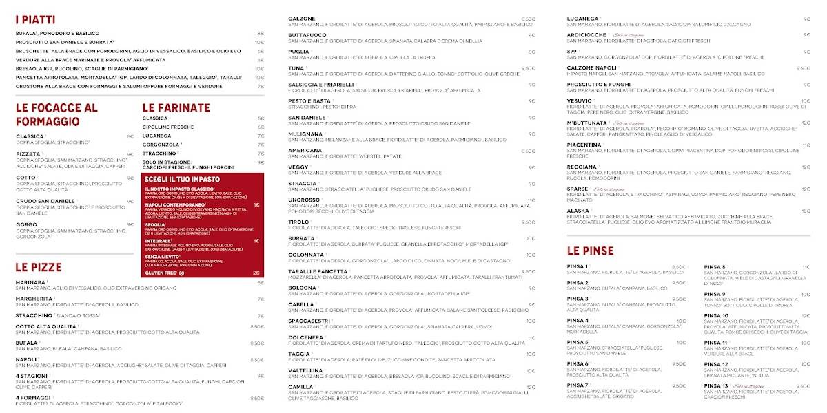 Menu di UNOROSSO 