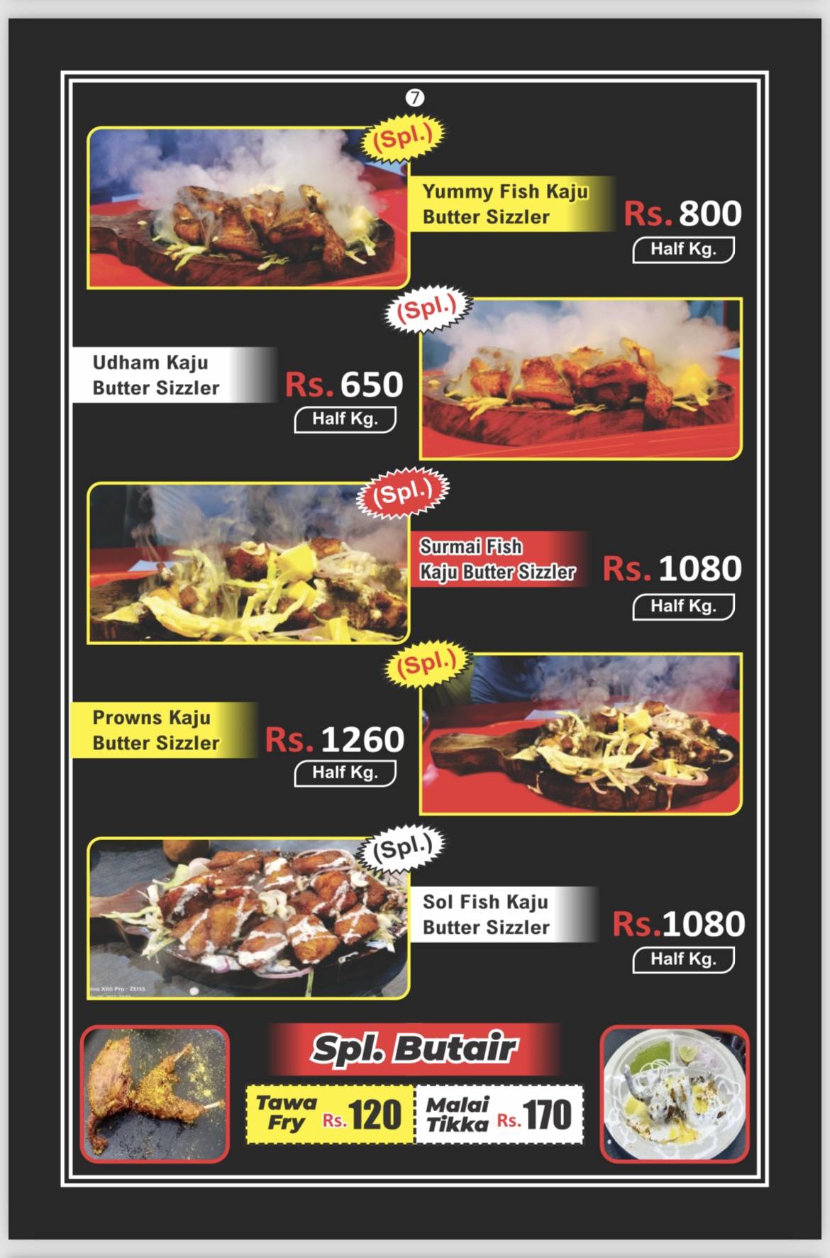 Udham fish point menu