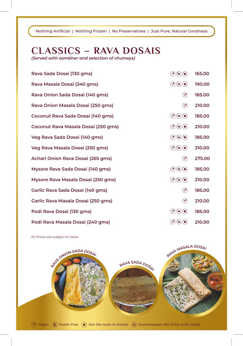 22nd Parallel menu