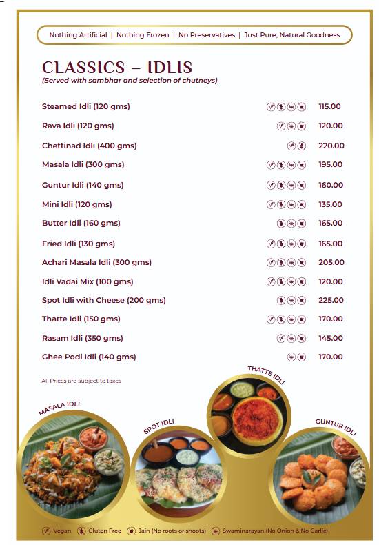 22nd Parallel menu