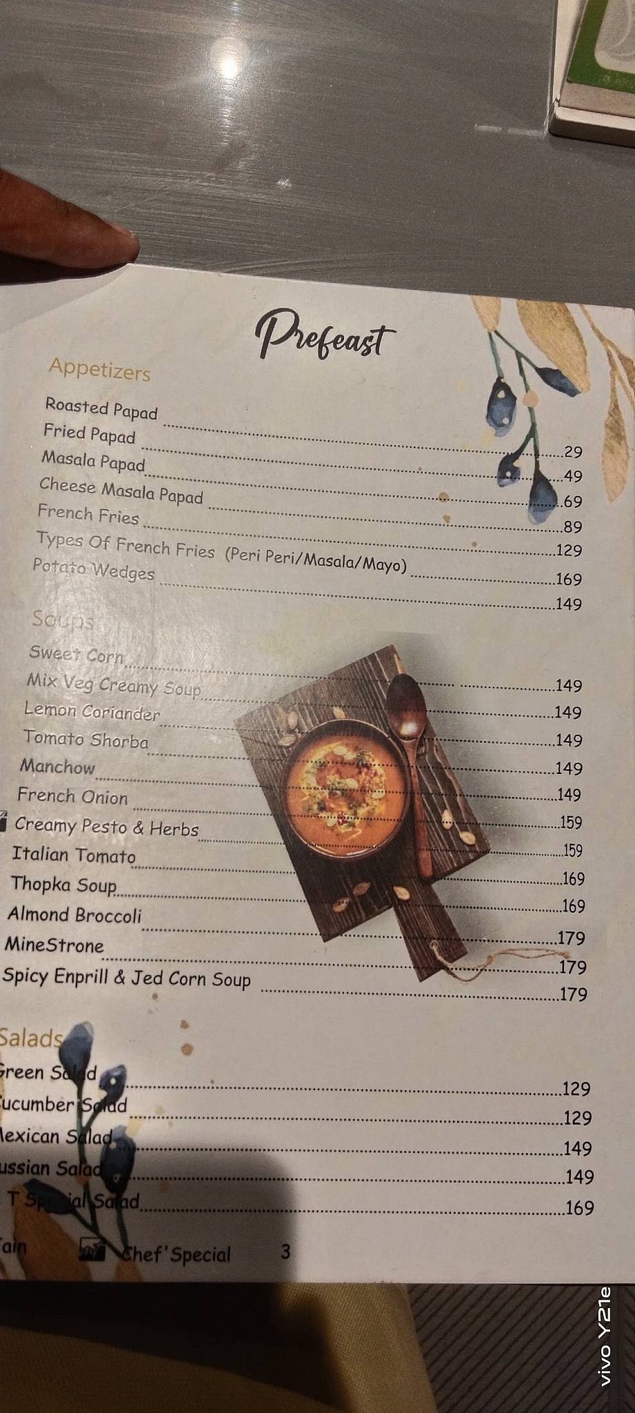 Masala Temptations menu