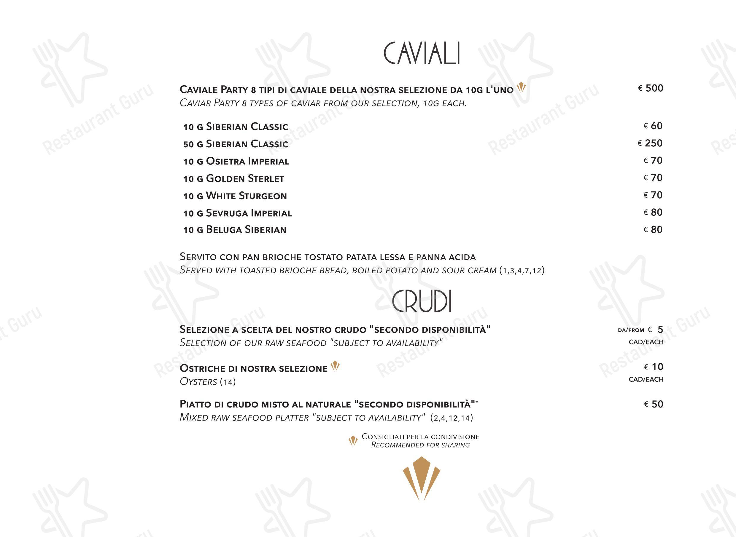 Valentyne Restaurant & Club in Roma - Menu