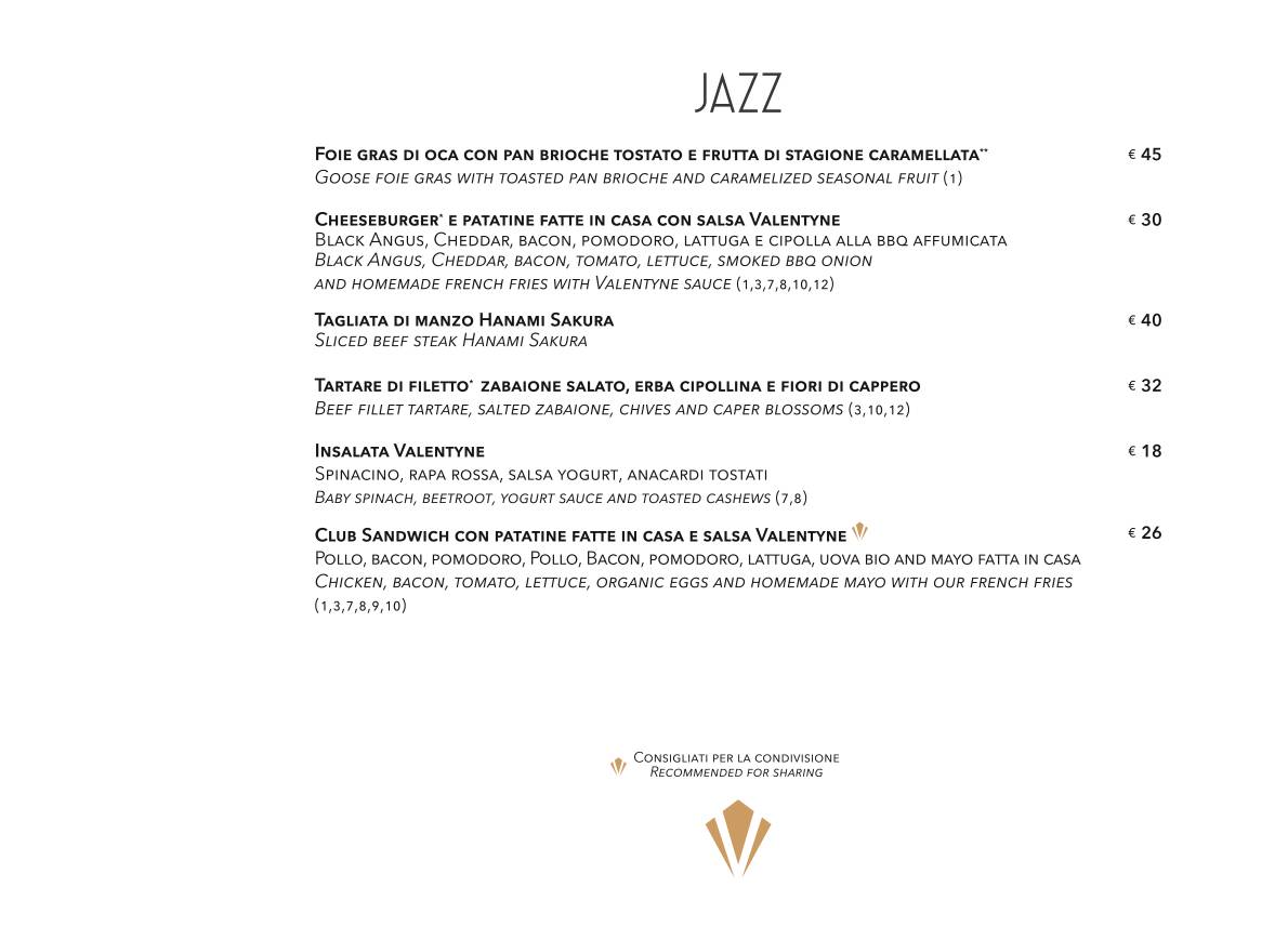 Menu di Valentyne Restaurant & Club 
