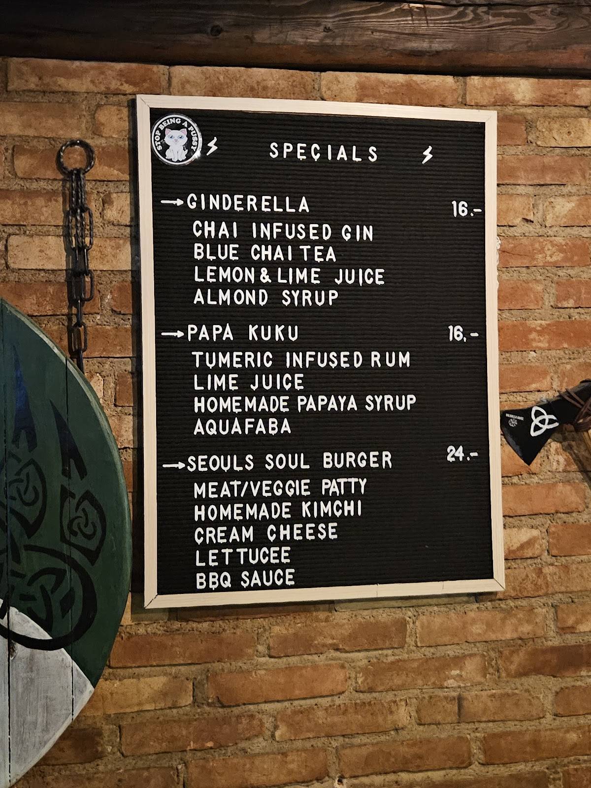 Menu di Valhalla Bar Basel 