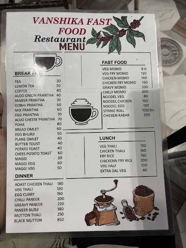 Vanshika Fast Food menu