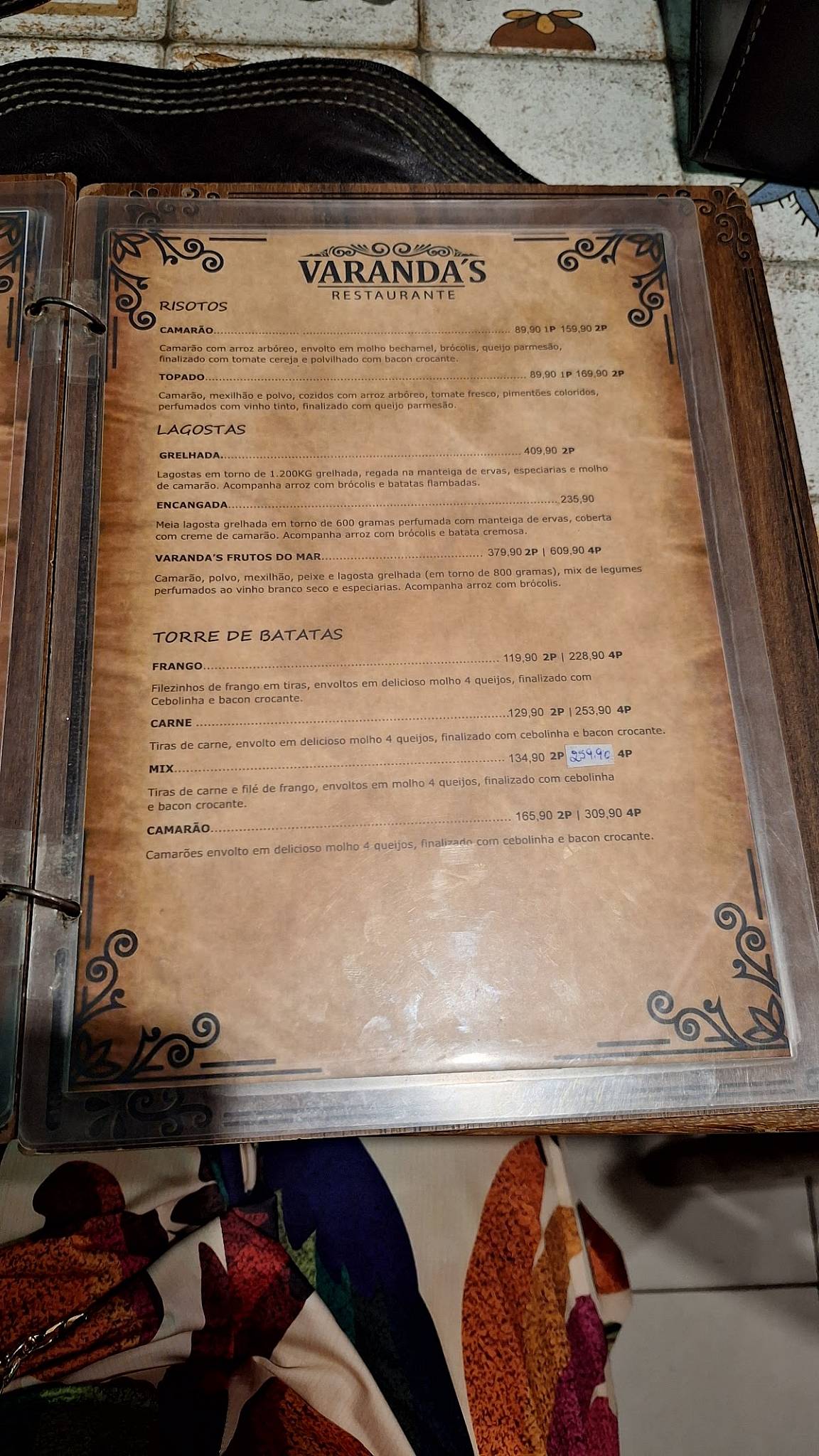 Varanda's Restaurante cardápio