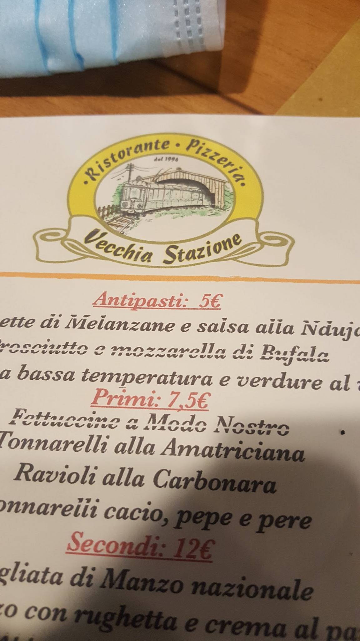 Menu di Vecchia Stazione 
