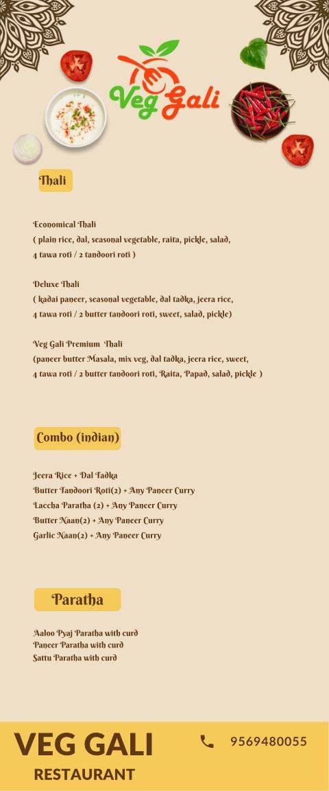 Veg Gali menu