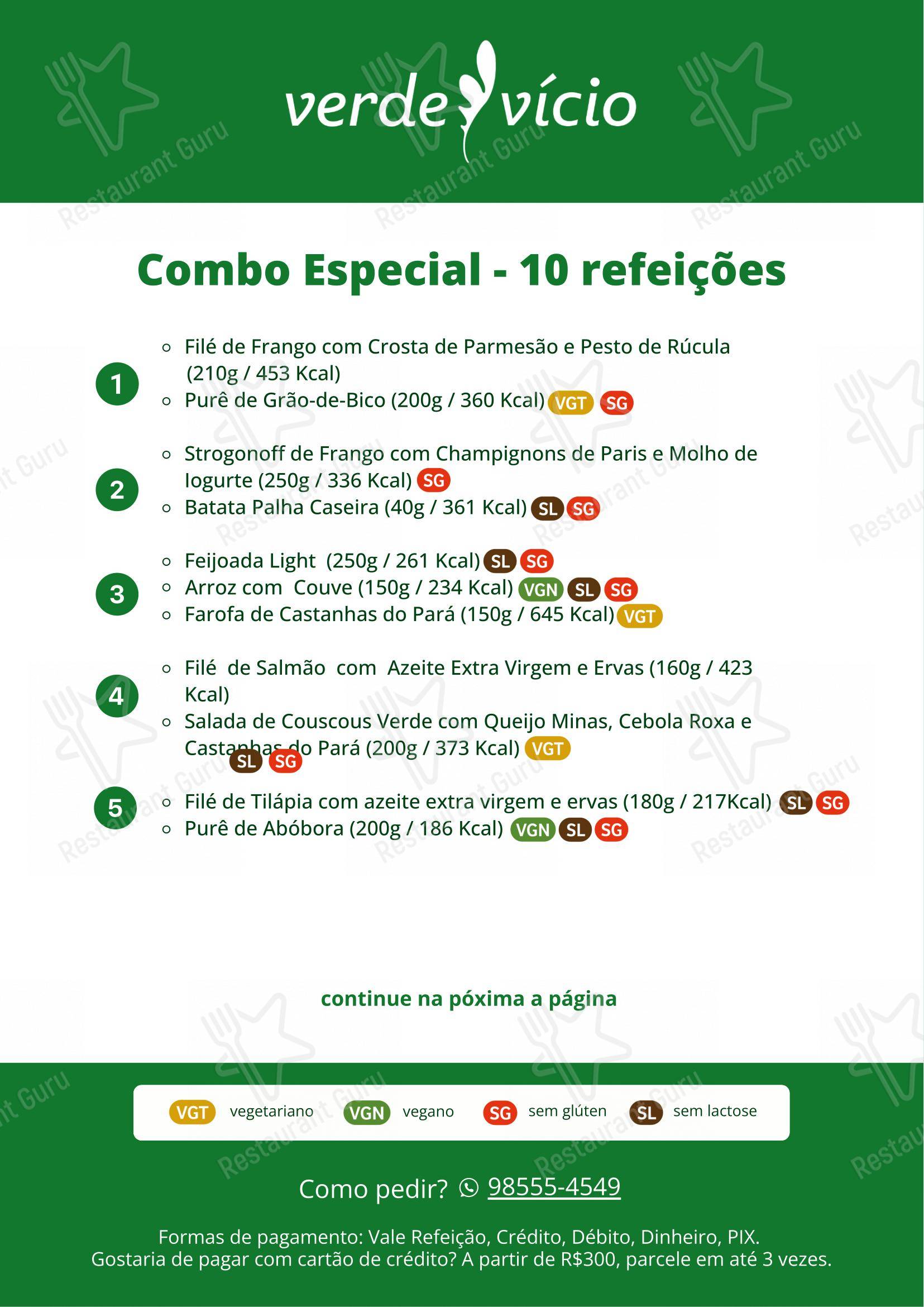 Verde Vício em Rio de Janeiro - Menu