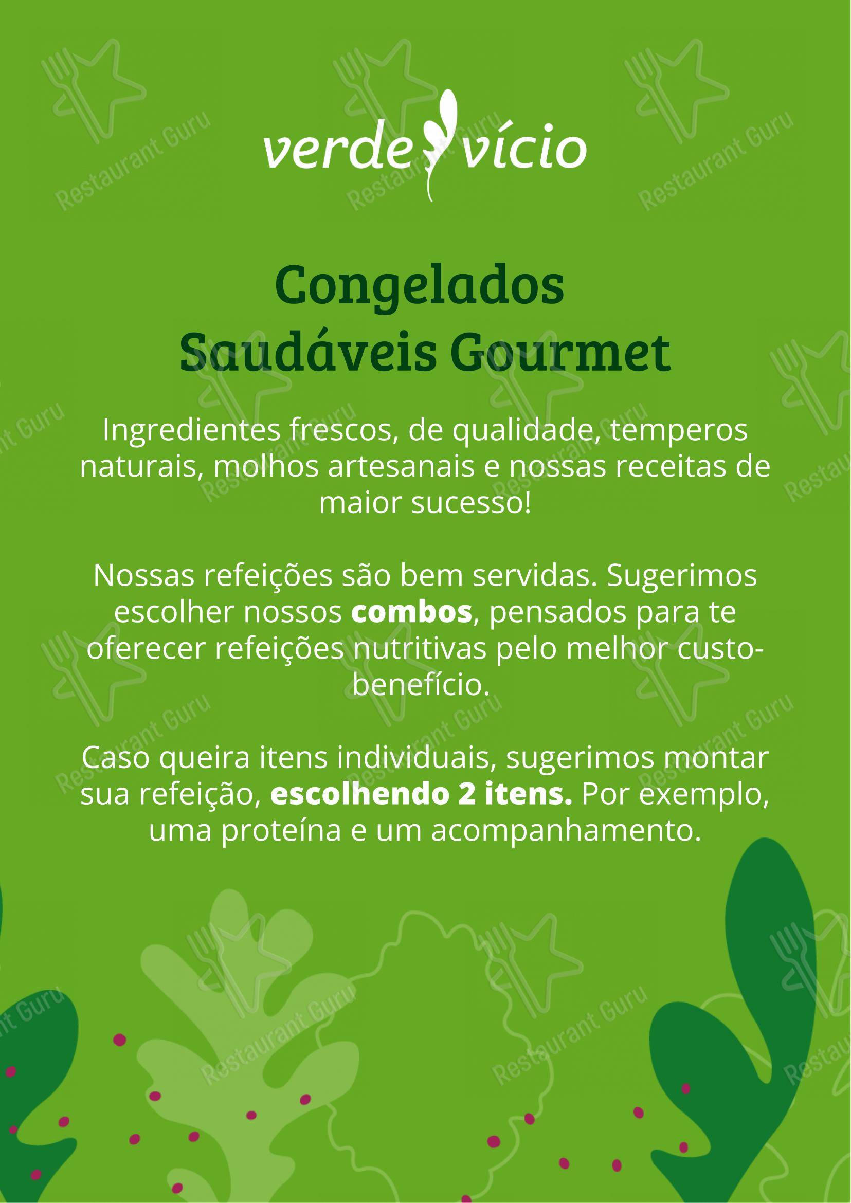 Menu para Verde Vício restaurante