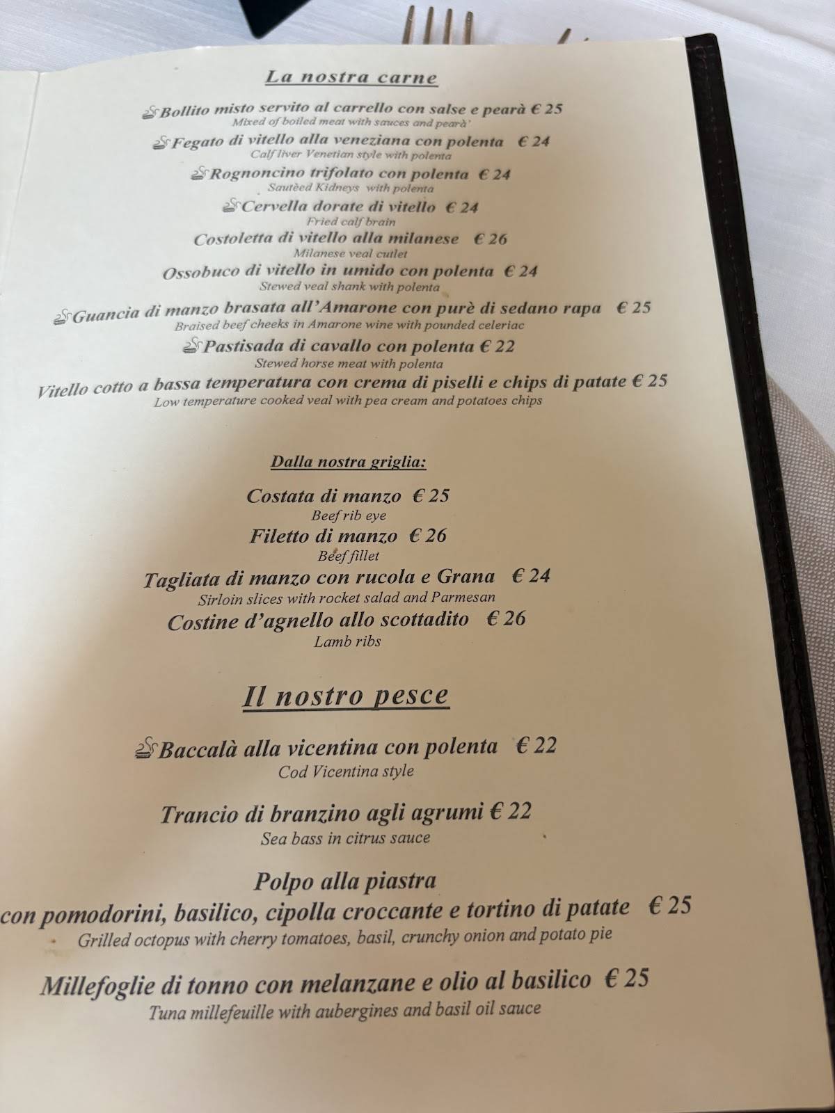 Menu di Ristorante Greppia 