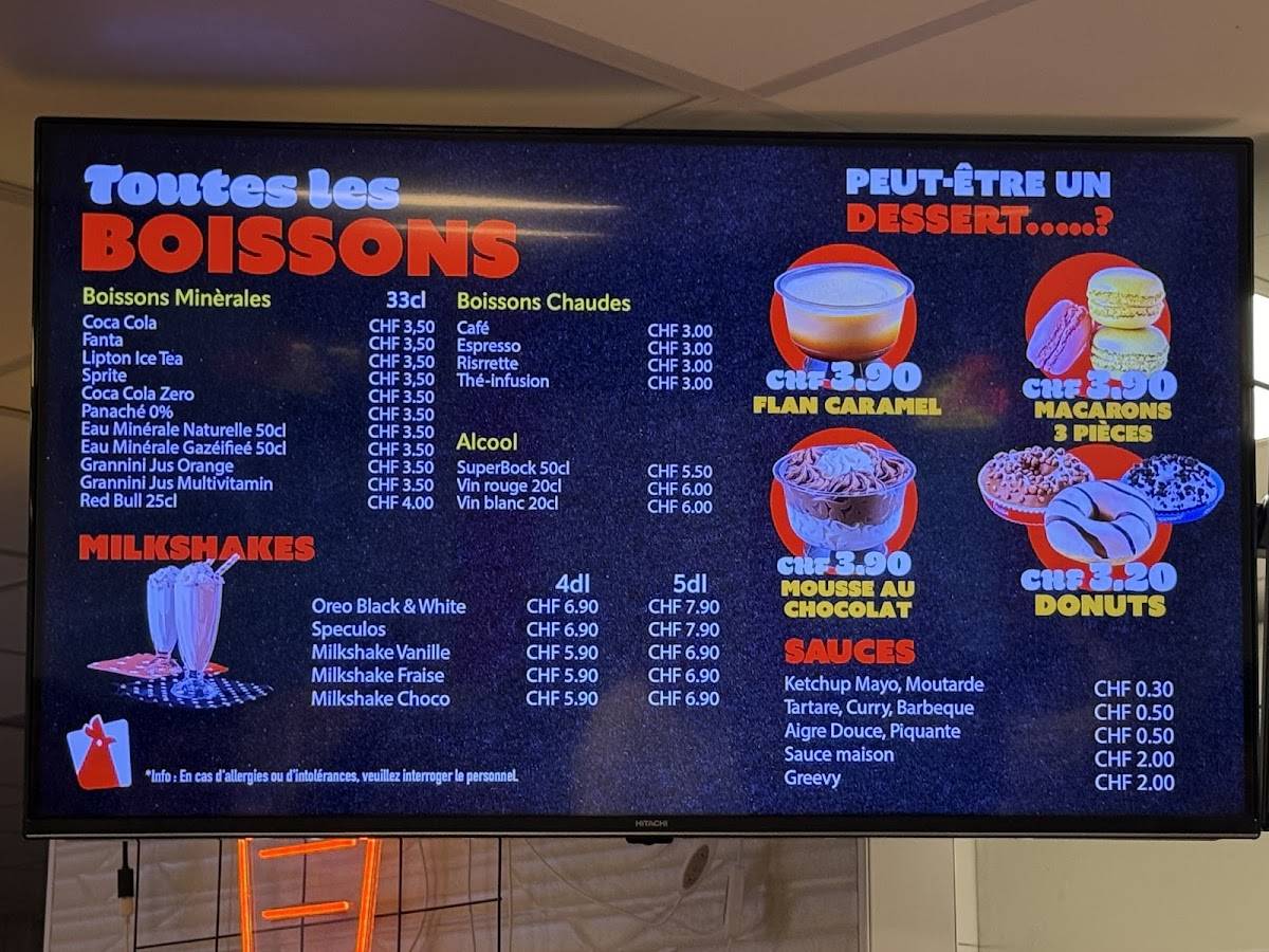 Menu de Chicken Up