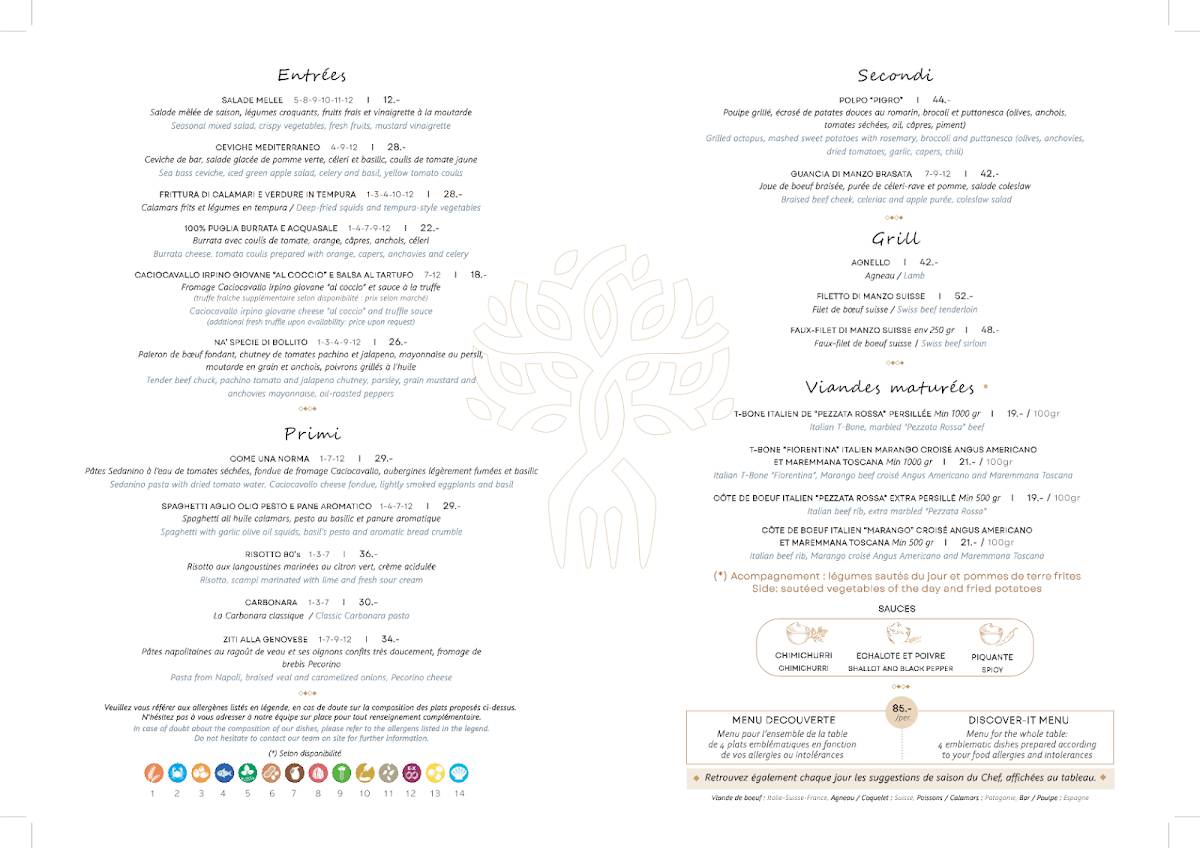 Menu di Vicolo39 