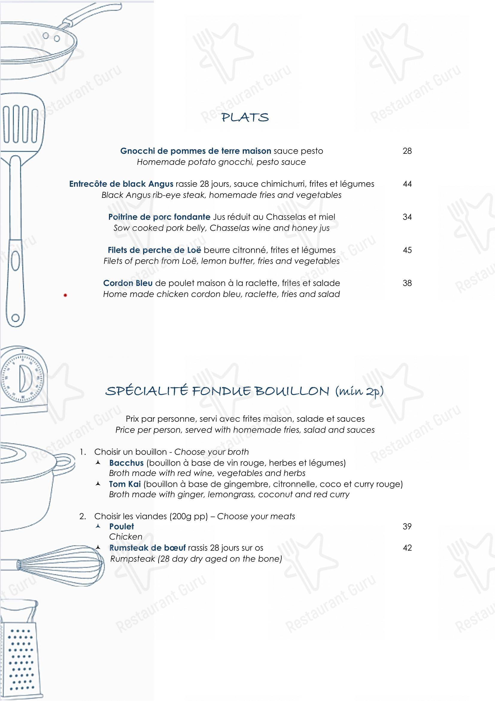 Menu per Vieux Villars in Ollon