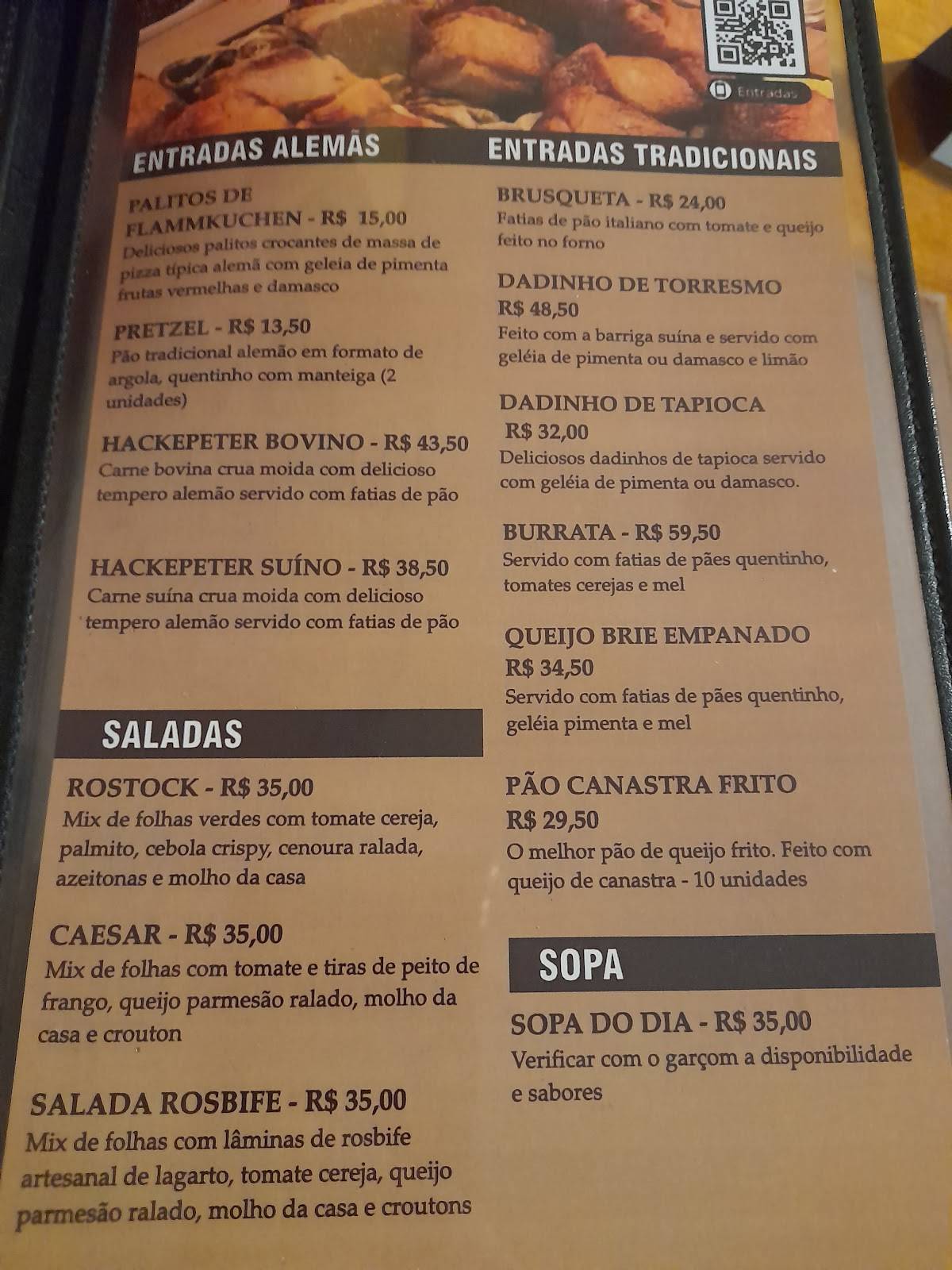 Vila Rostock - Restaurante e Cervejaria cardápio
