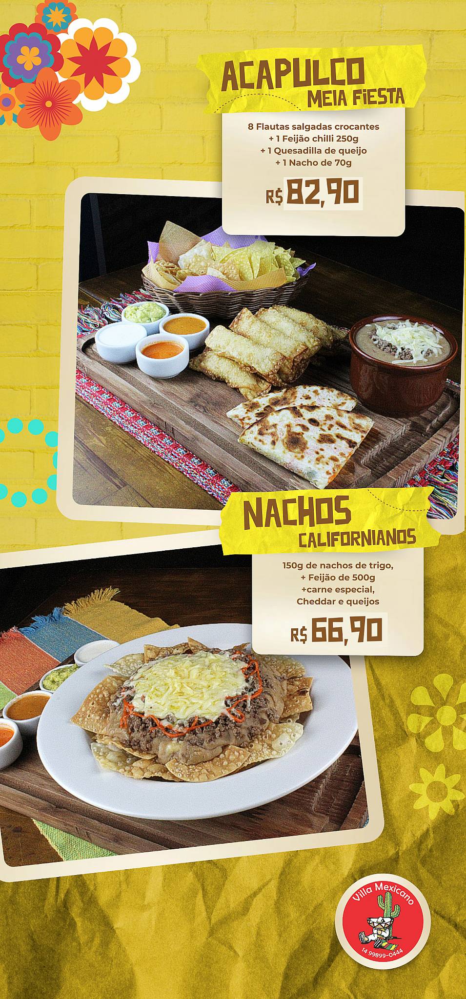 Villa Mexicano - Restaurante de Comida Mexicana - Botucatu cardápio