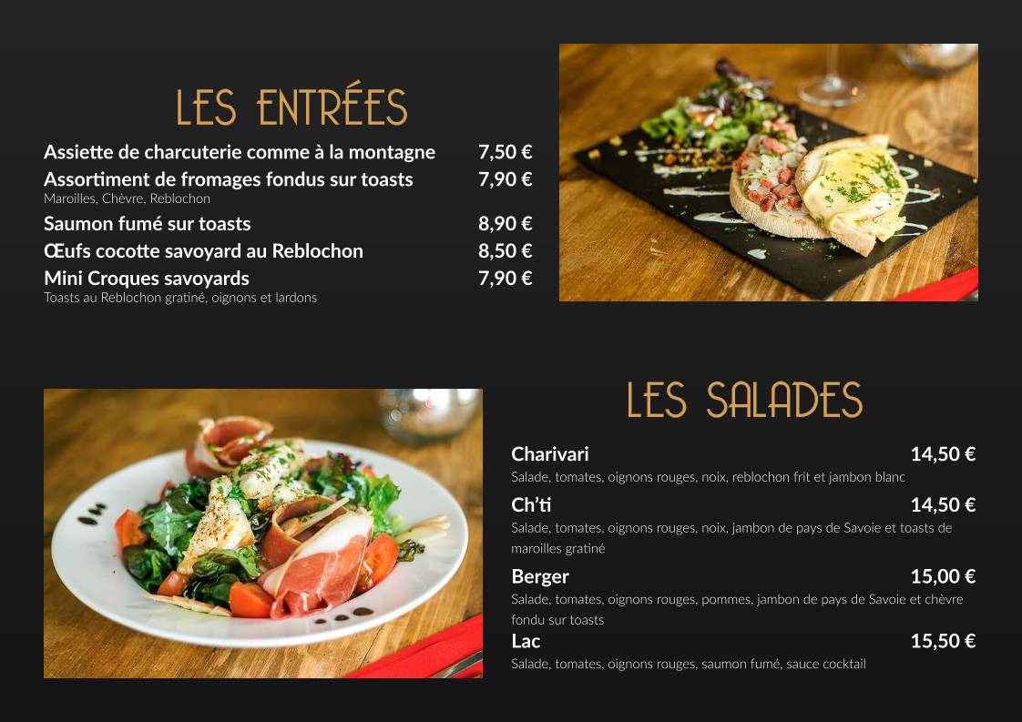 Menu de Ch'ti Charivari