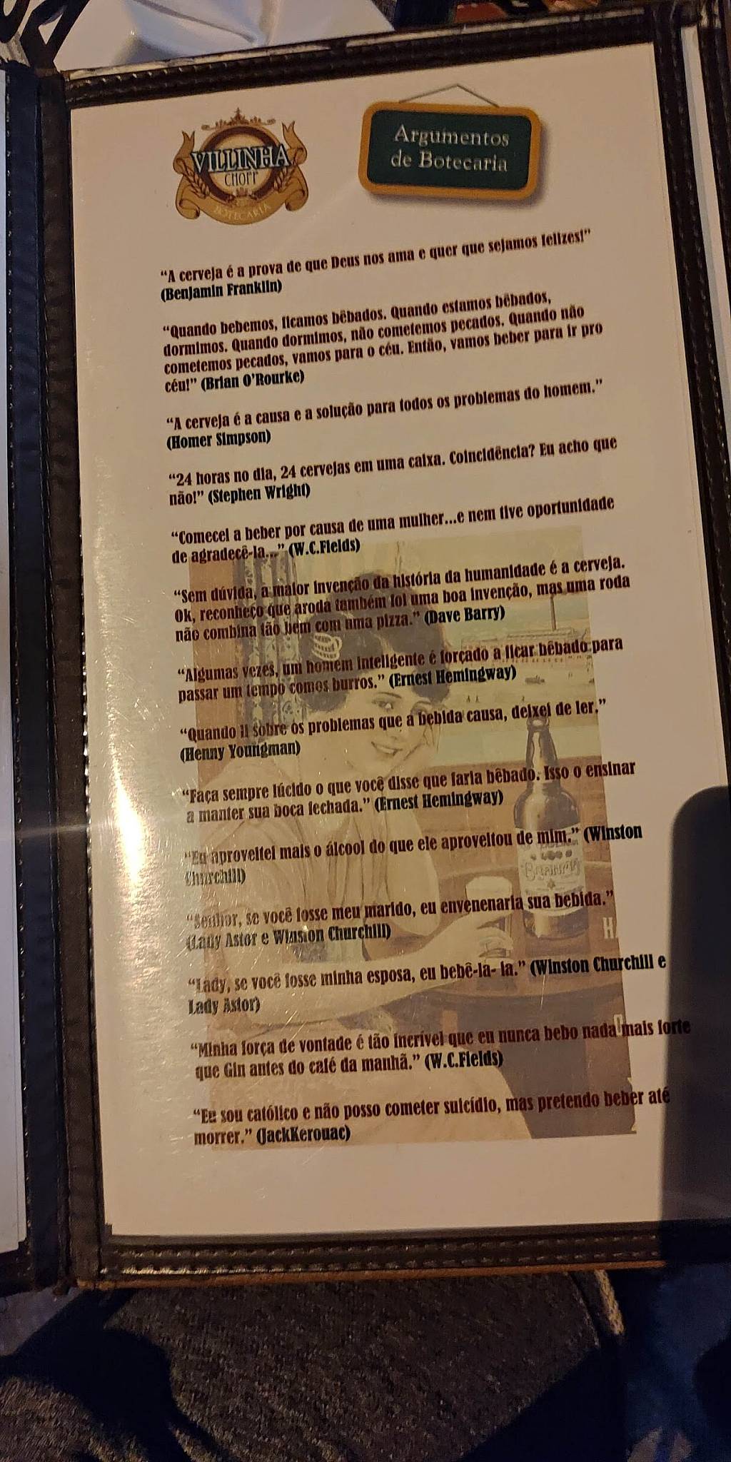 Villinha Chopp Botecaria cardápio