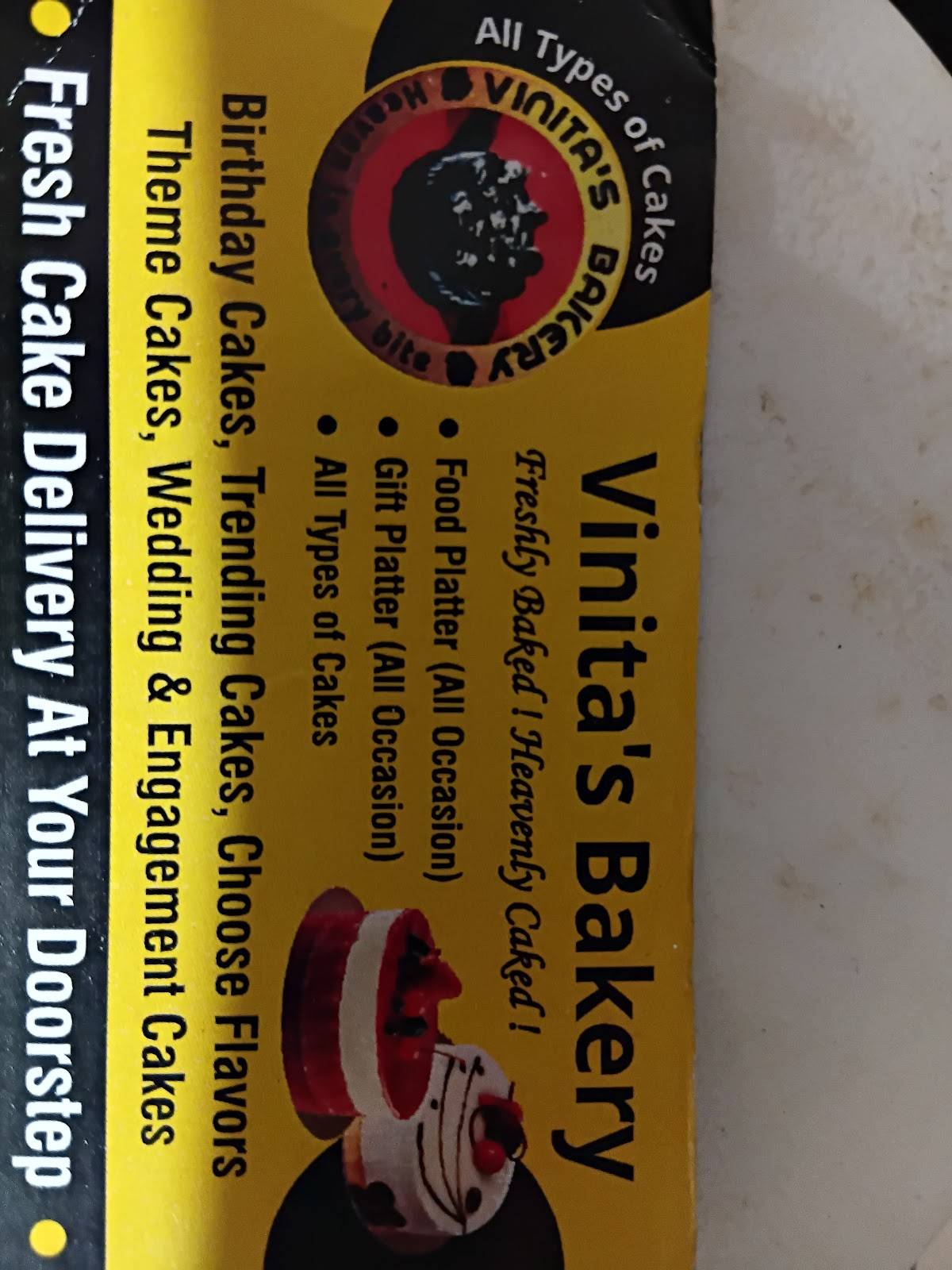 Vinita's bakery menu