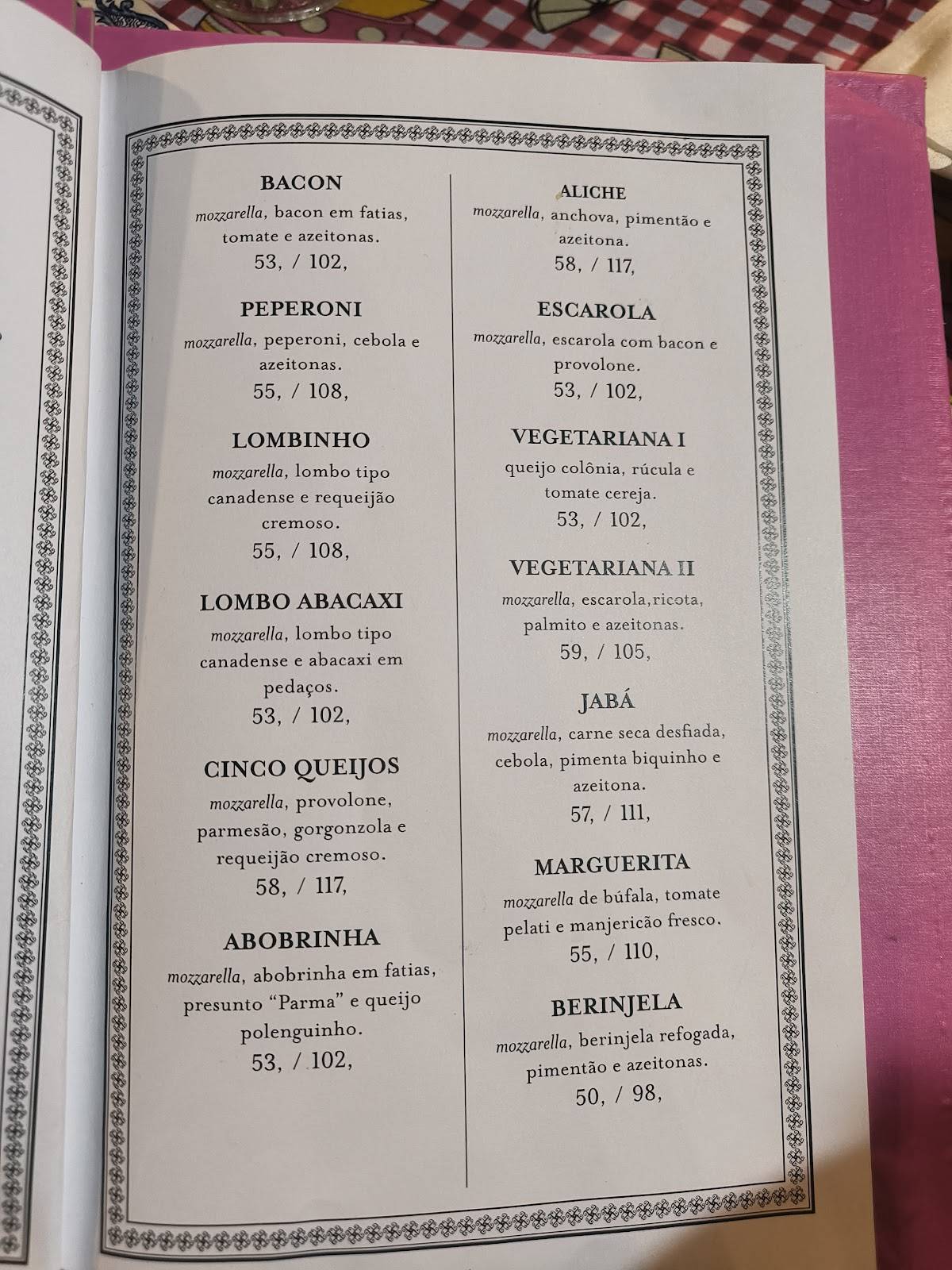 Vó Bertila Pizza & Pasta cardápio