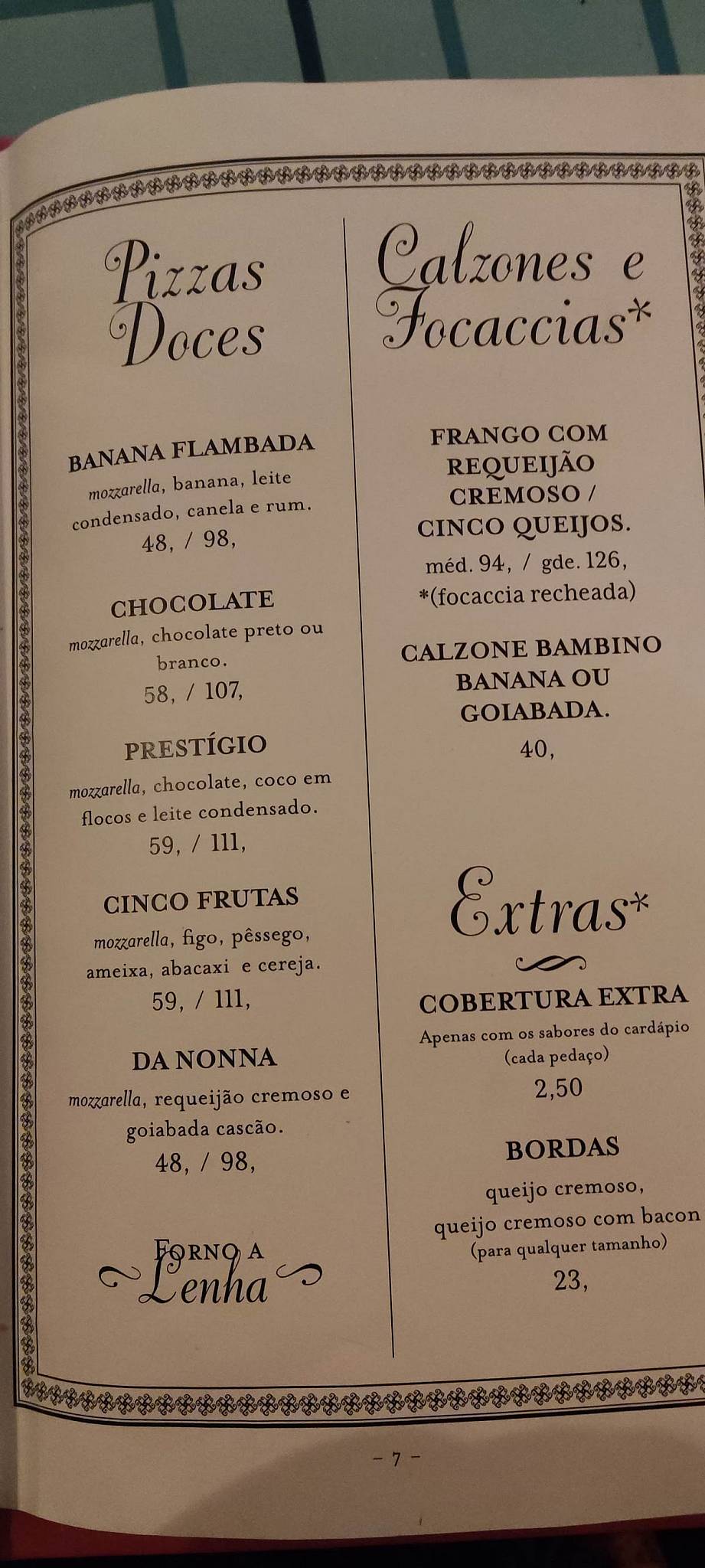 Vó Bertila Pizza & Pasta cardápio