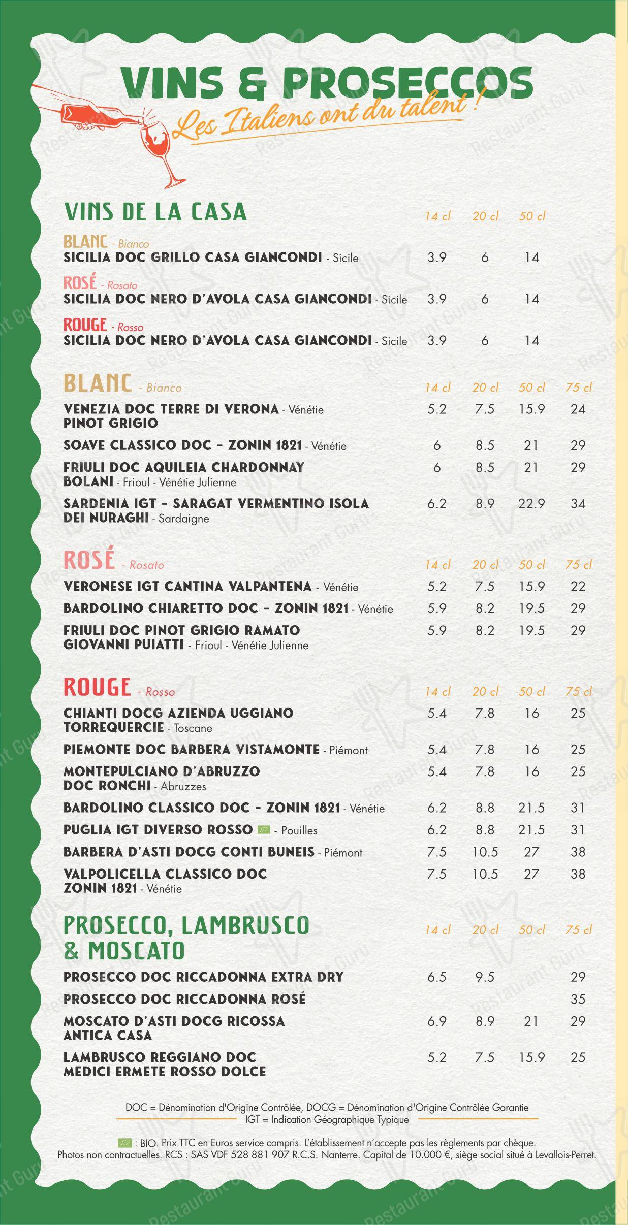 Volfoni Torcy dans Torcy - Menu