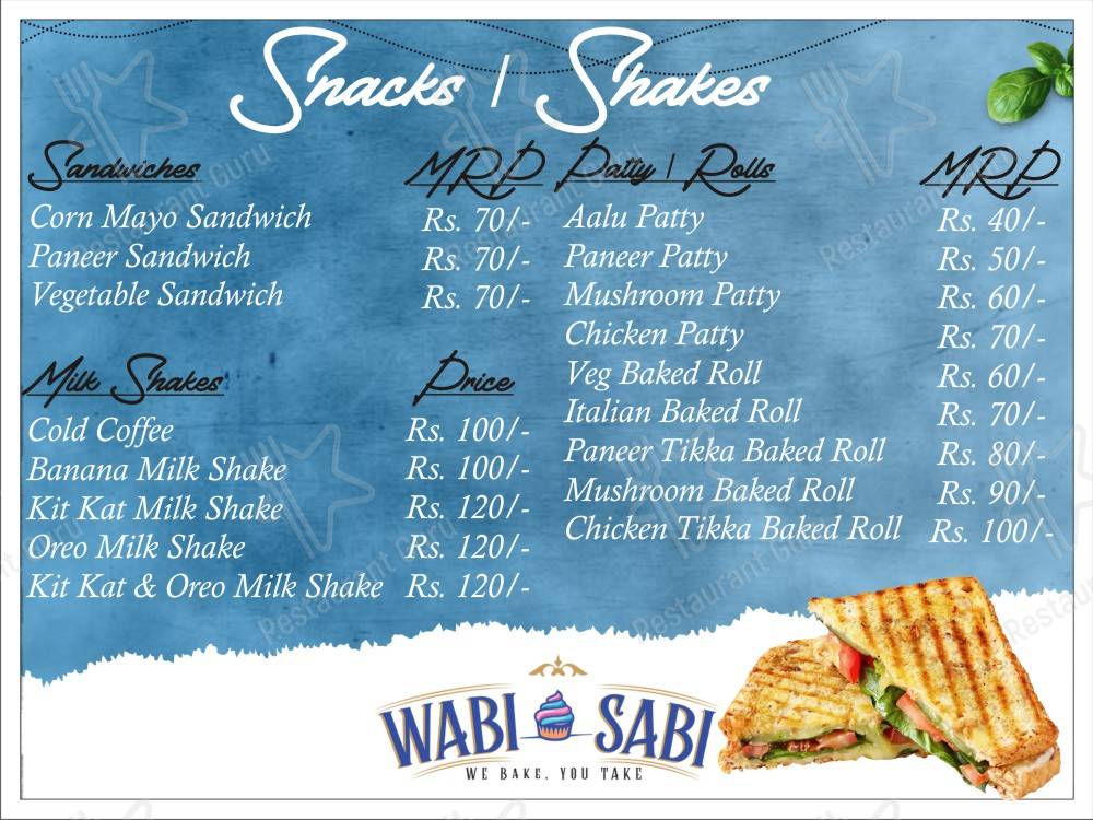 Wabi Sabi menu