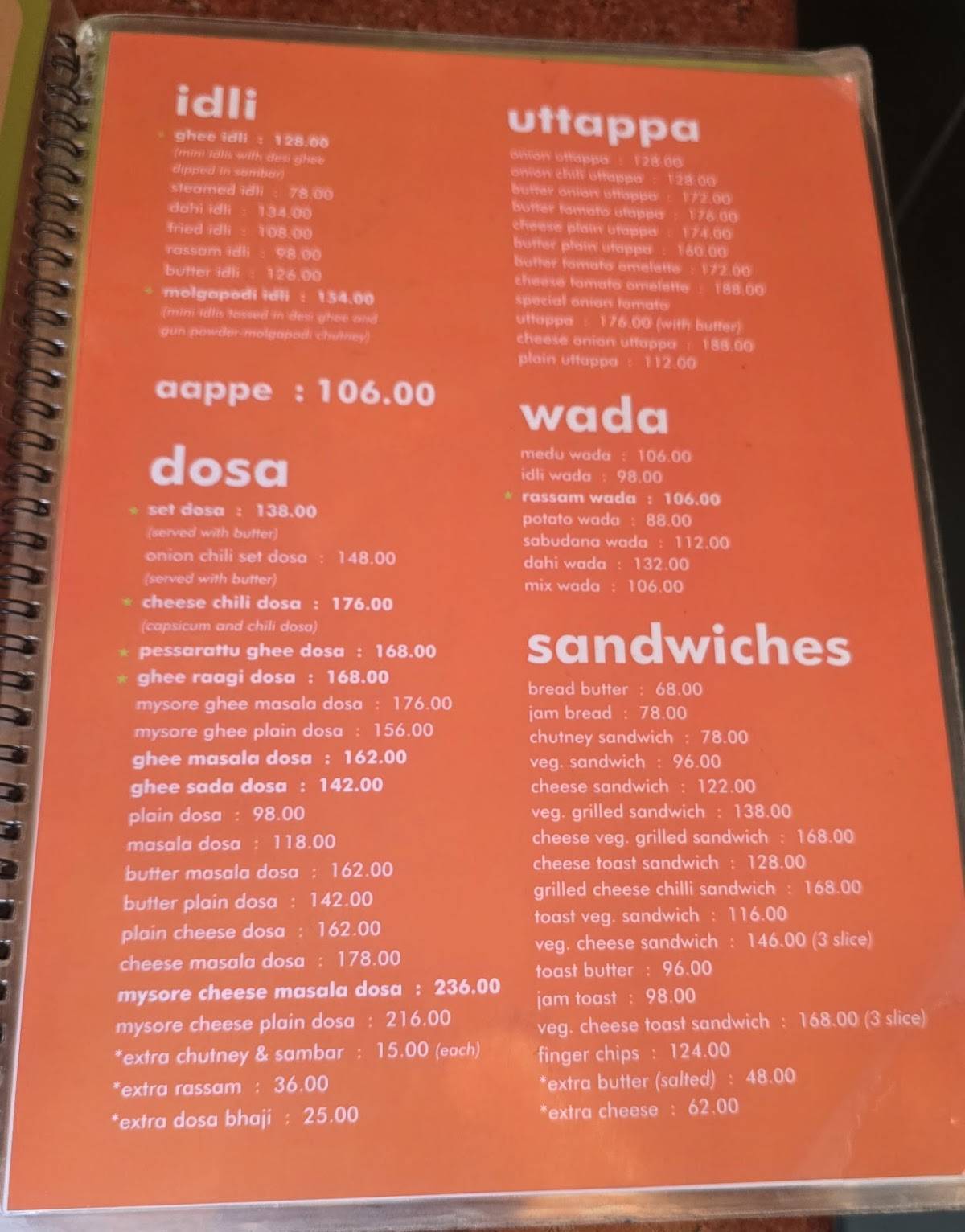 Wadeshwar menu