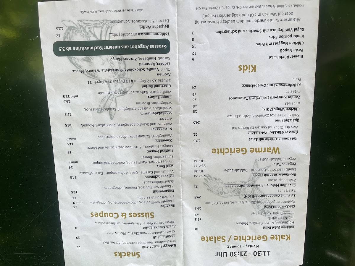 Menu di Waldgasthaus Baldegg 