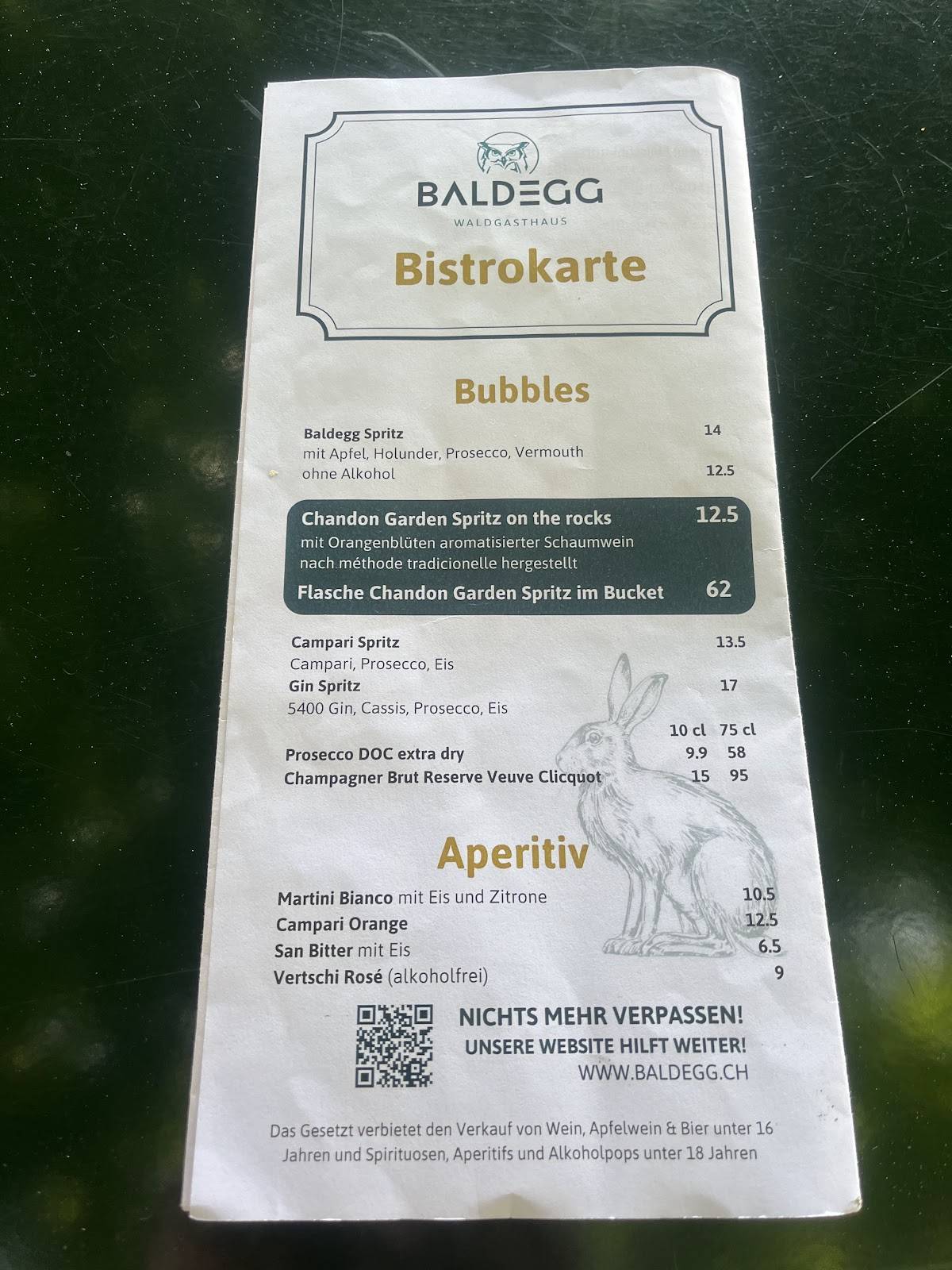 Menu di Waldgasthaus Baldegg 