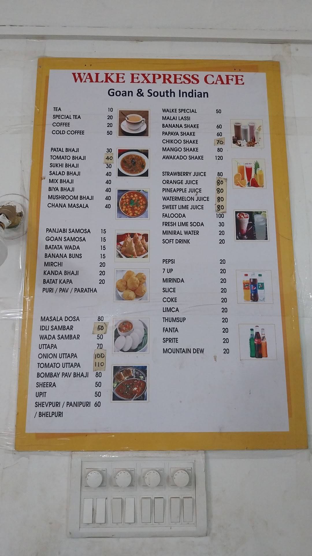 Walke Express Cafe menu