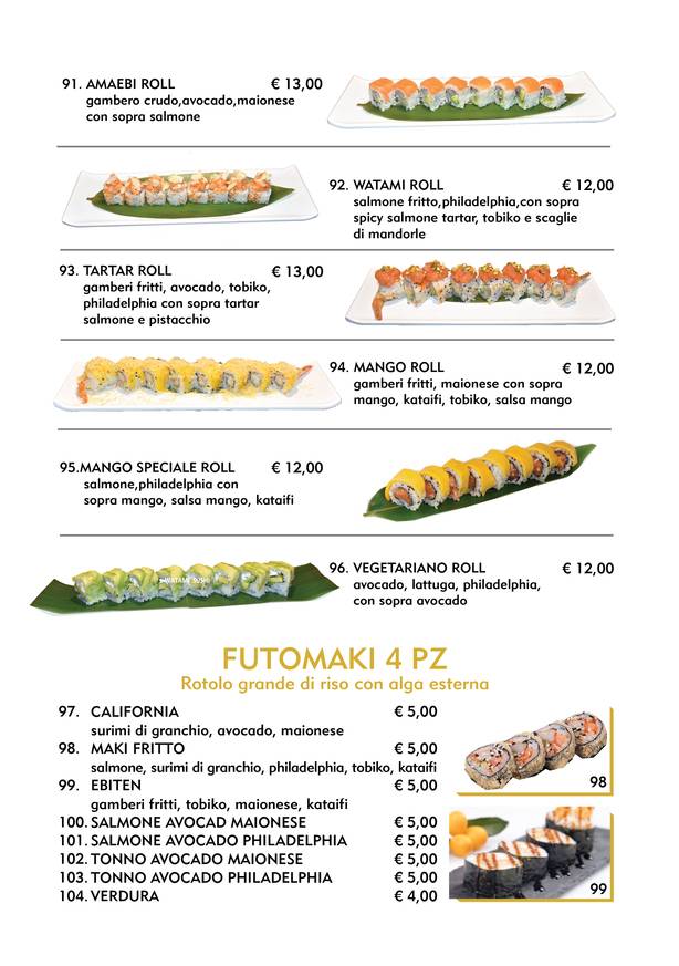 Menu di Watami Sushi Restaurant 